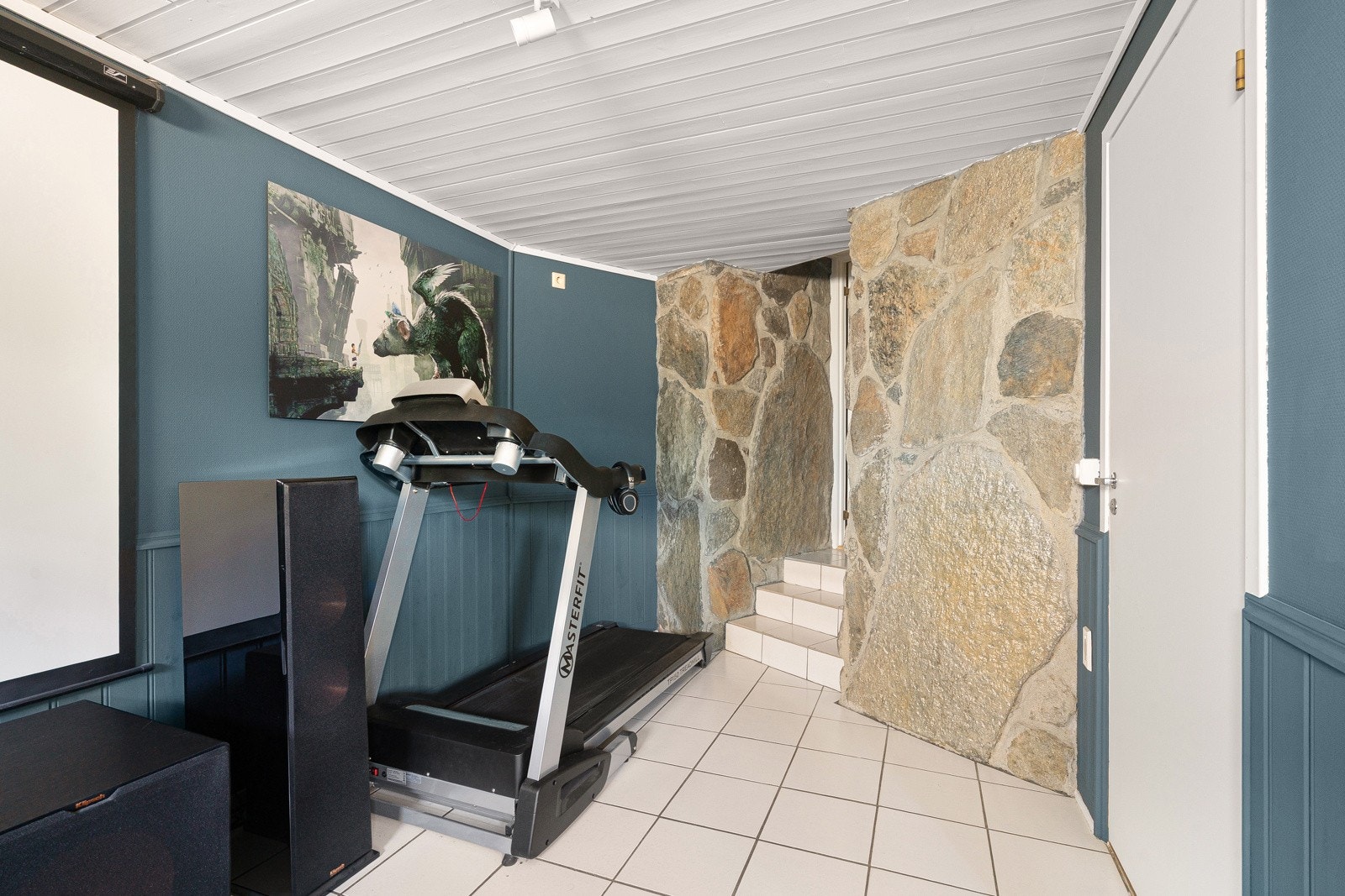 Kjelleren har en romslig kjellerstue, bad og svært gode lagringsmuligheter Galleribilde