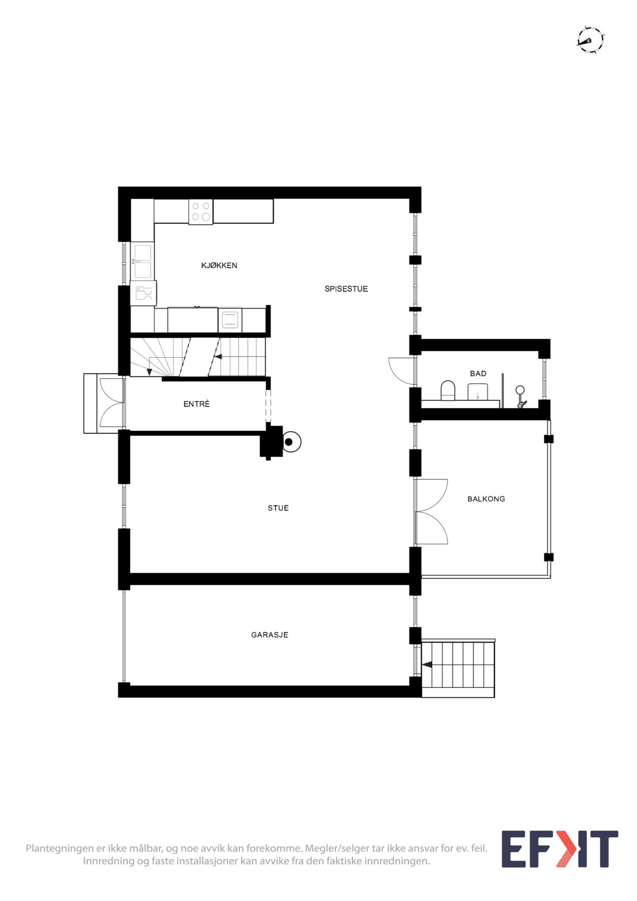 2D Plantegning - Hovedetasje. Galleribilde
