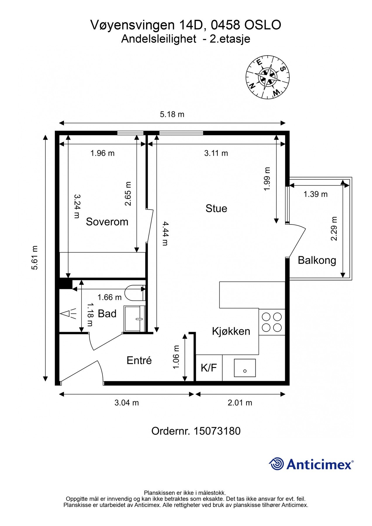Hjørneleilighet beliggende i 2. etasje med luftig planløsning som skaper en lun atmosfære. Galleribilde