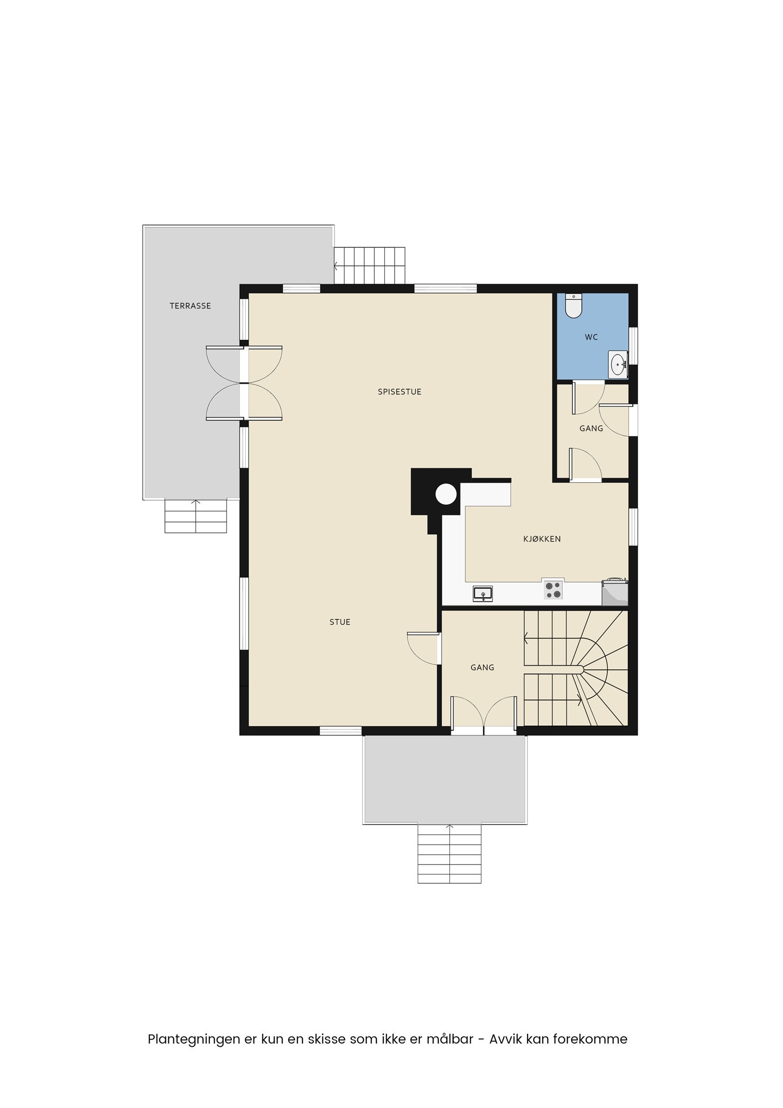 Plantegning første etasje Galleribilde