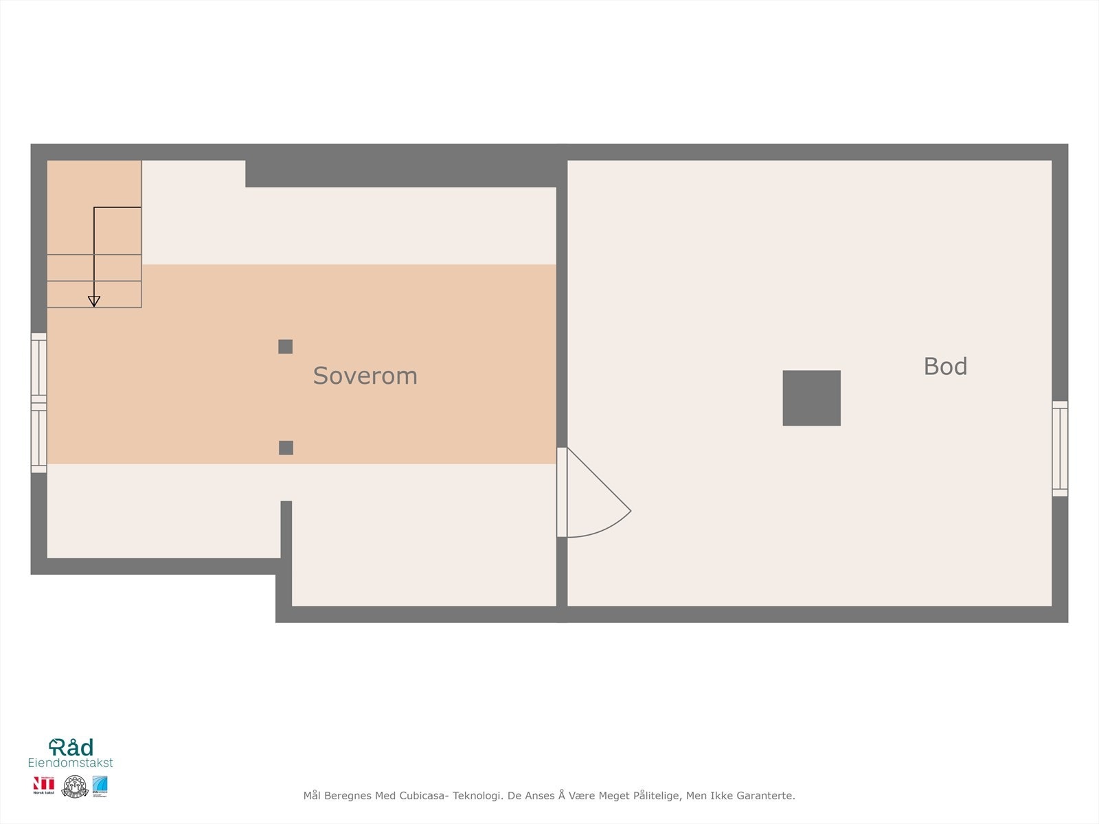 Planløsning, hems. (Ikke godkjent som soverom) Galleribilde