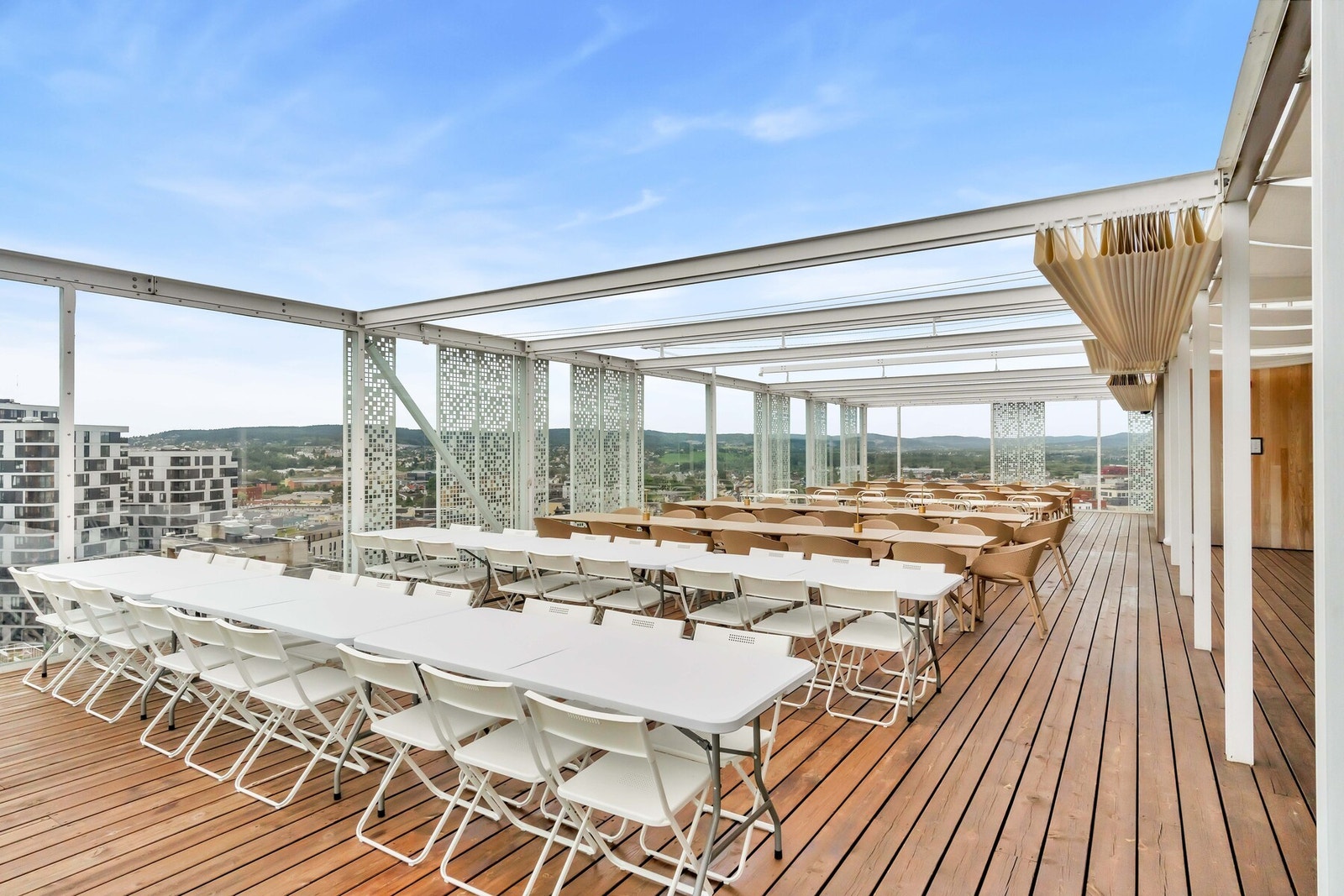 LUX hotels takbar er åpen for booking av private arrangement. Her nyter du en av de beste utsiktene over Lillestrøm Galleribilde