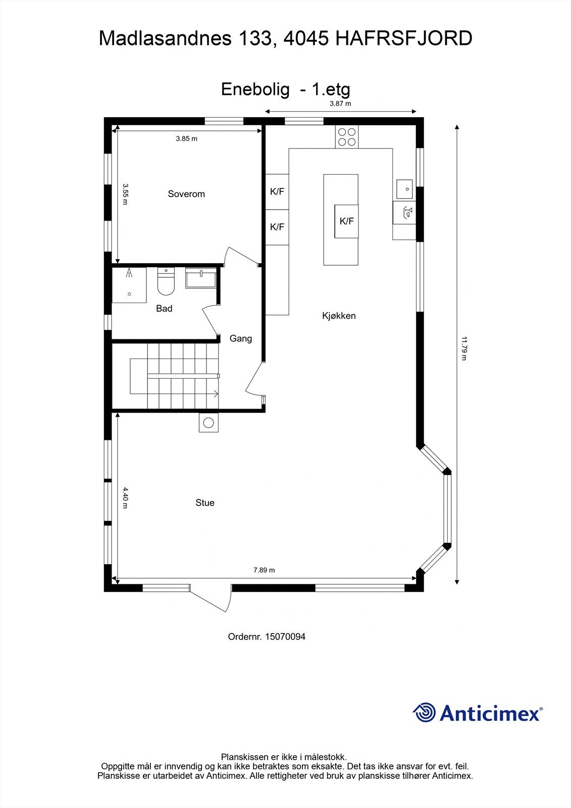 Plantegning 1 etg. Galleribilde