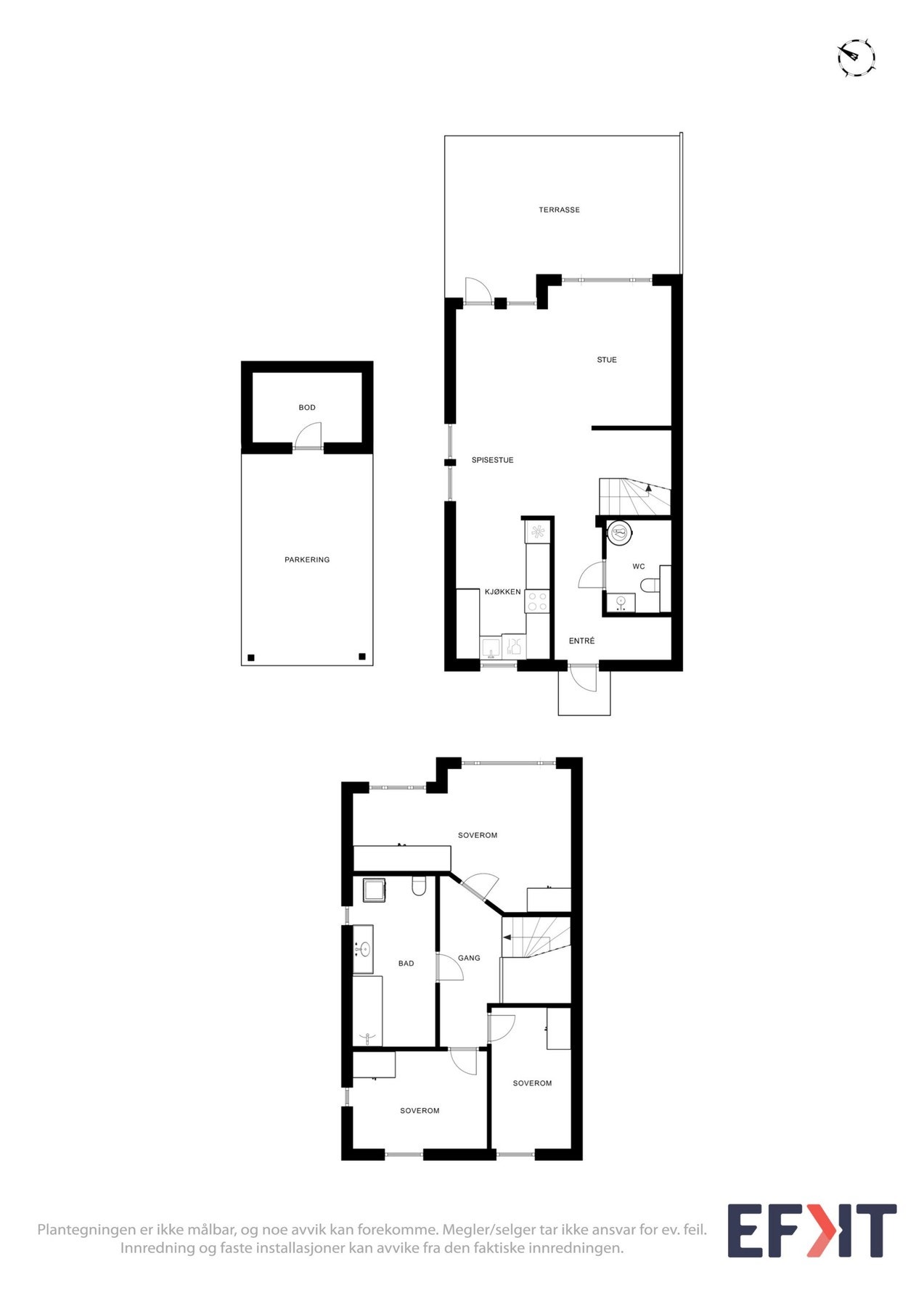 Boligens planløsning. Galleribilde