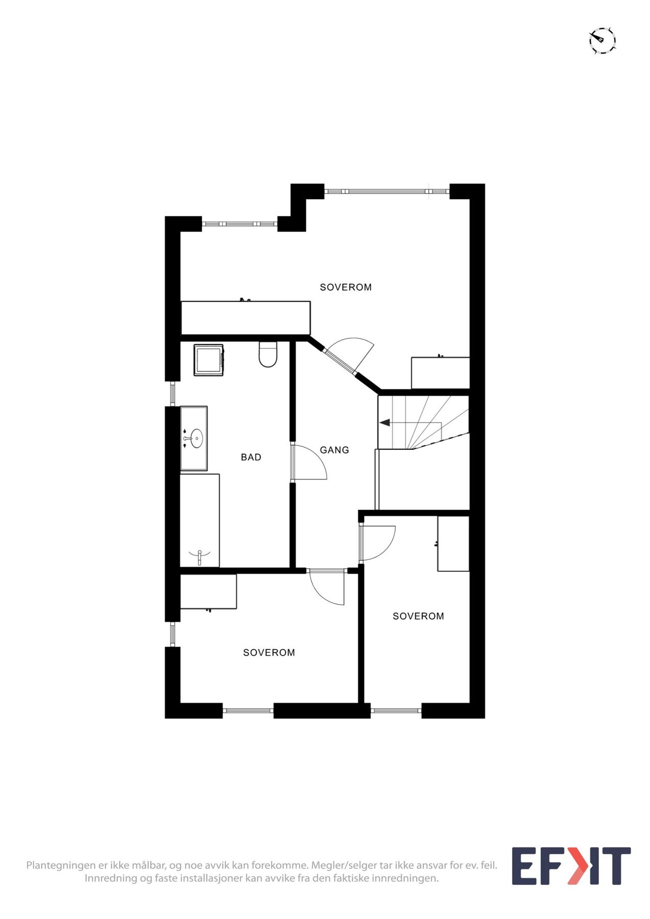 Boligens planløsning - 2.etasje. Galleribilde