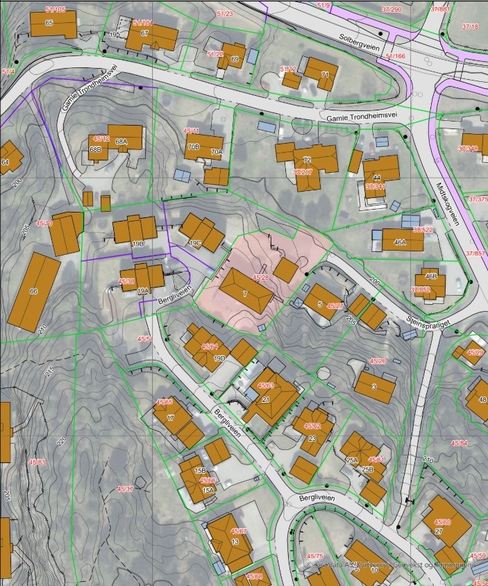 Eiendomskart med grenser Galleribilde