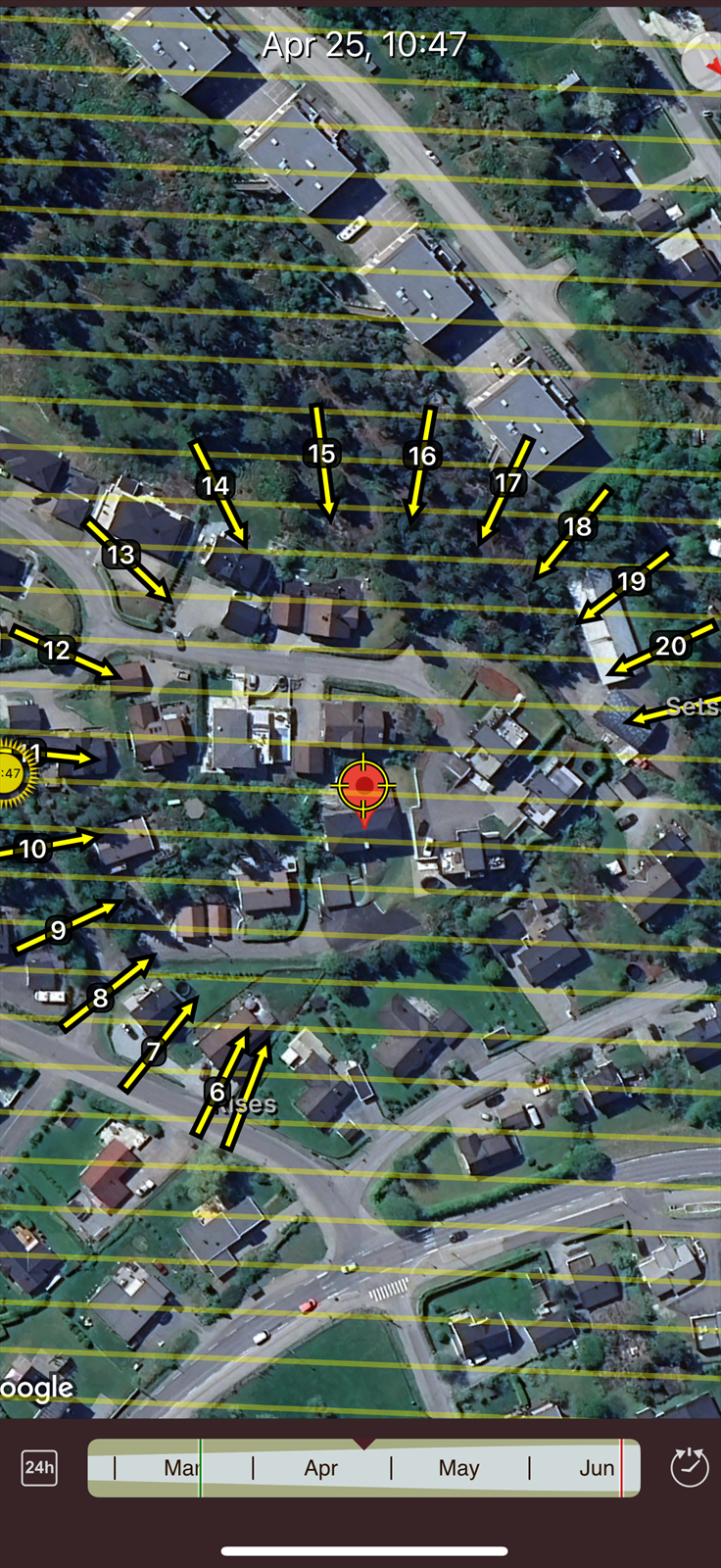 SOLFORHOLD | Appen som er brukt er SunSeeker. Det tas forbehold om eventuelle feil. Galleribilde