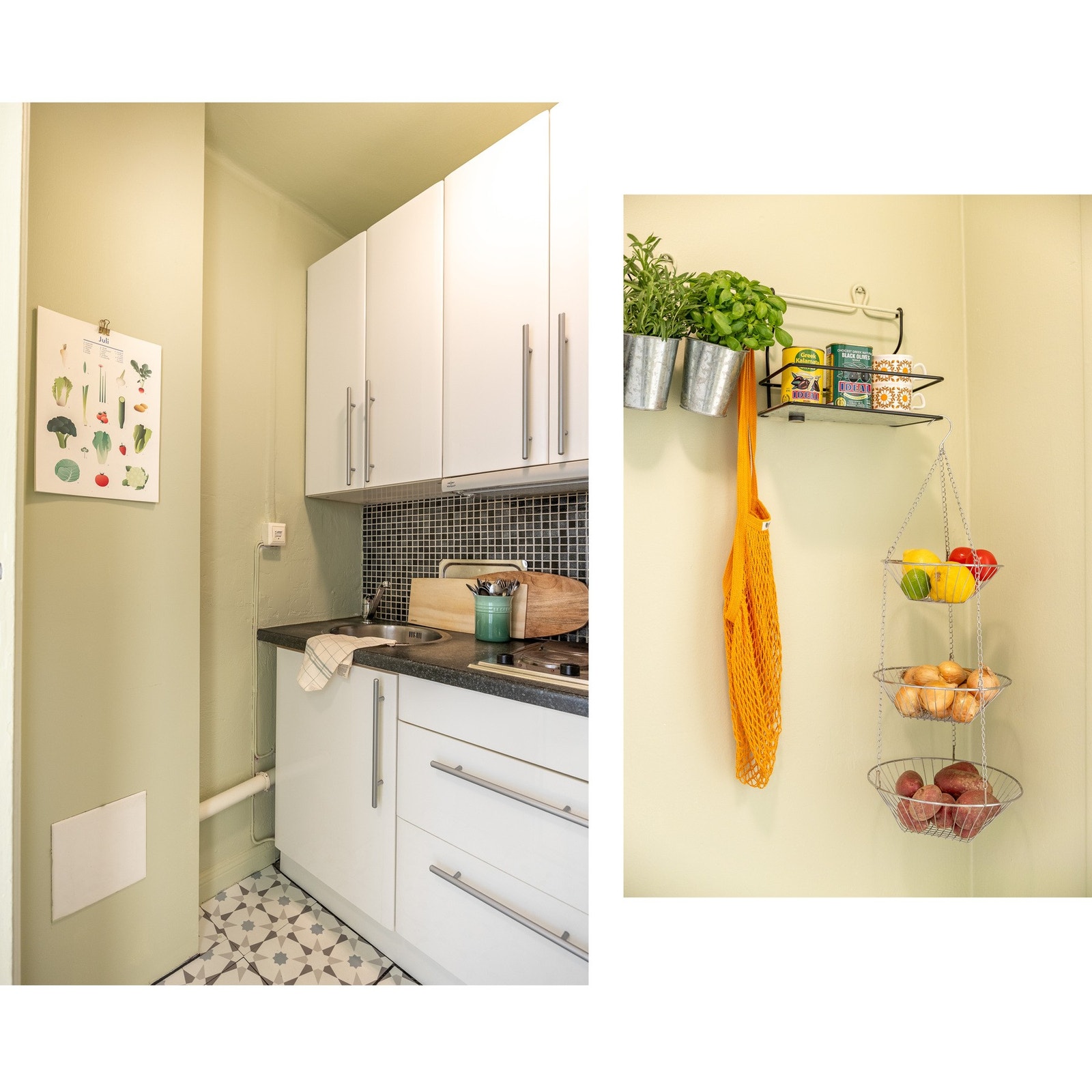 Integrert platetopp, mikrobølgeovn og kjøleskap. Galleribilde