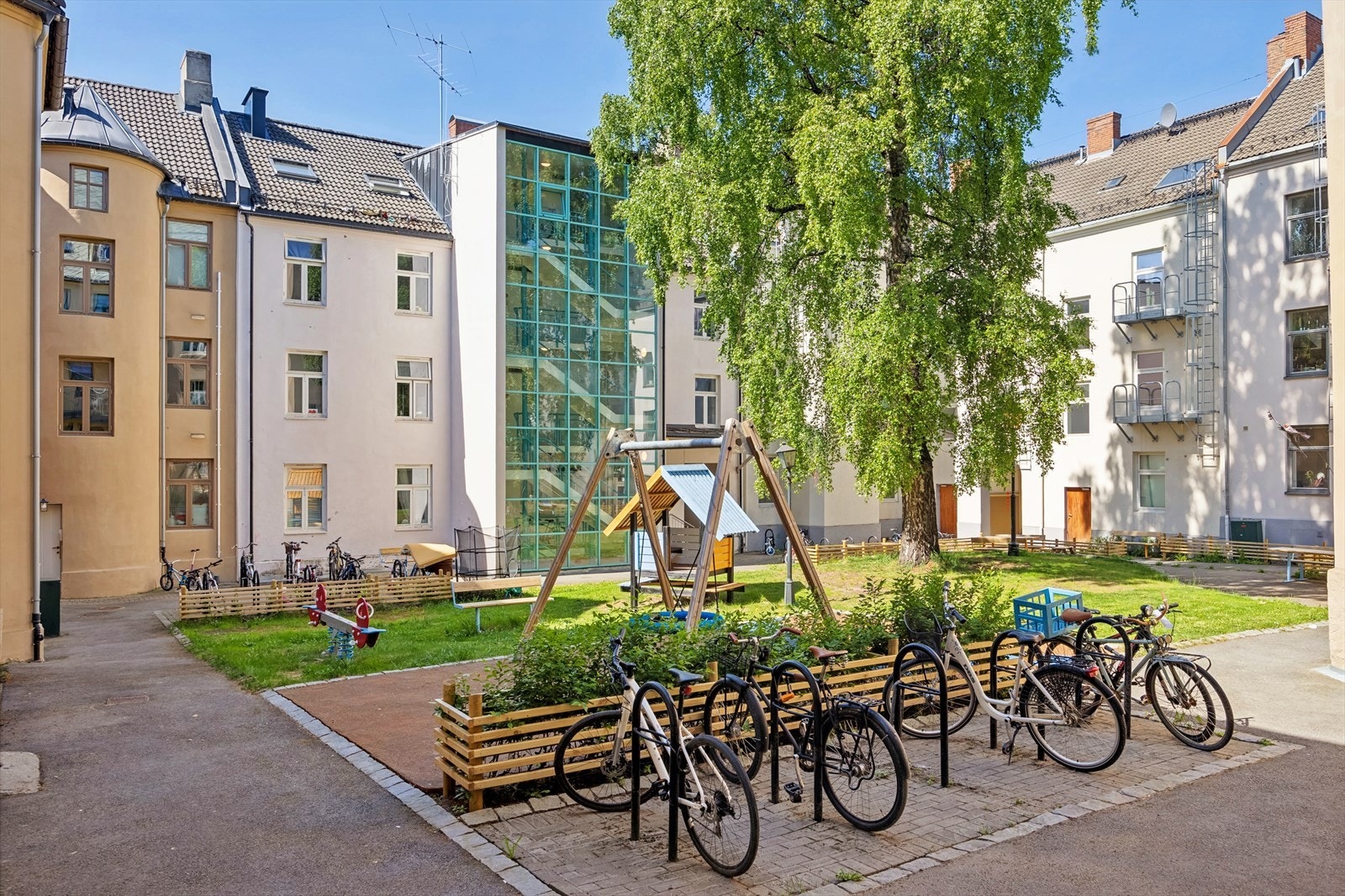 På Lademoen bor man i et populært boområde i vekst med nye boligbygg og miljøgate under utvikling. Galleribilde