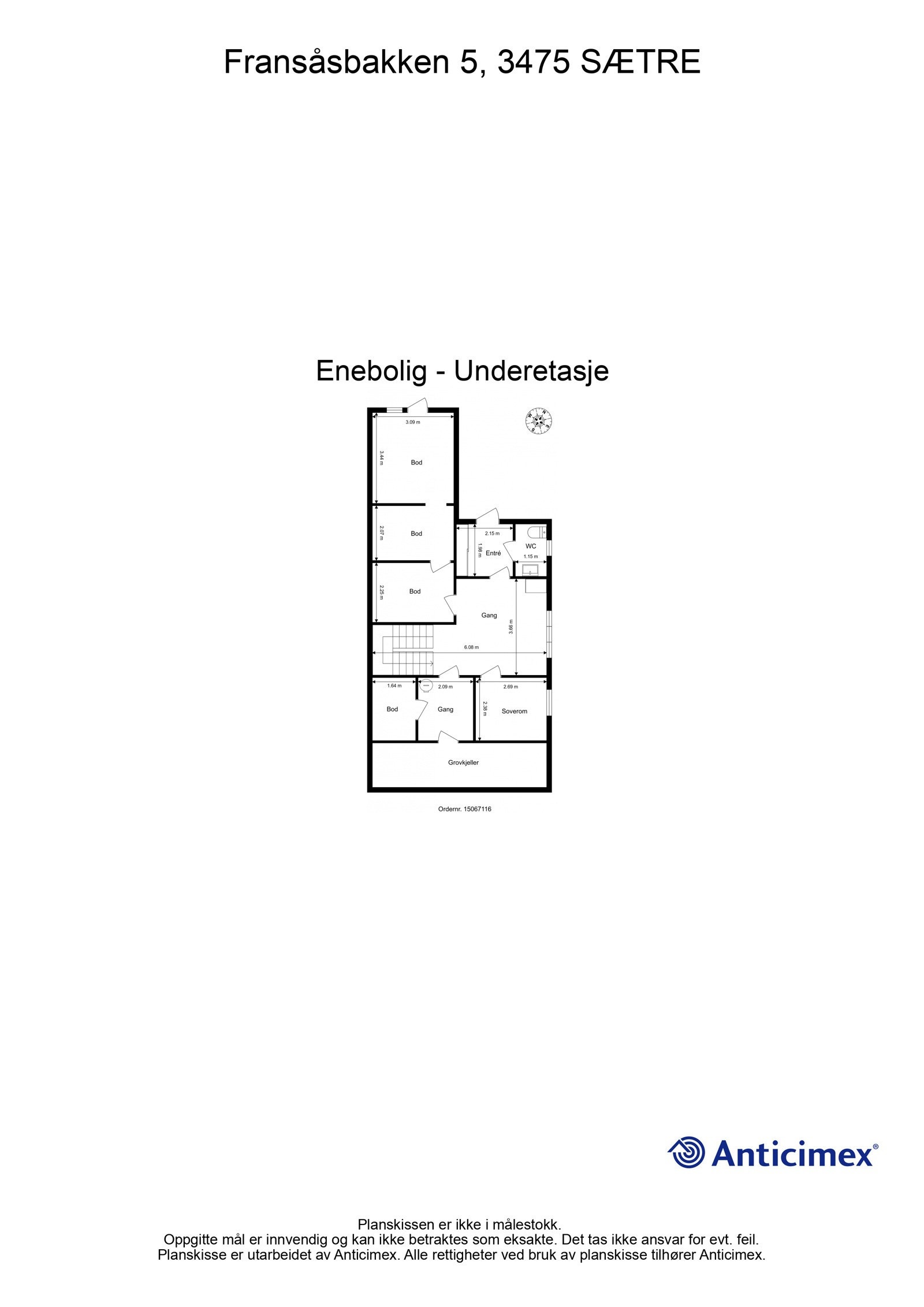 Plantegning underetasje. Galleribilde