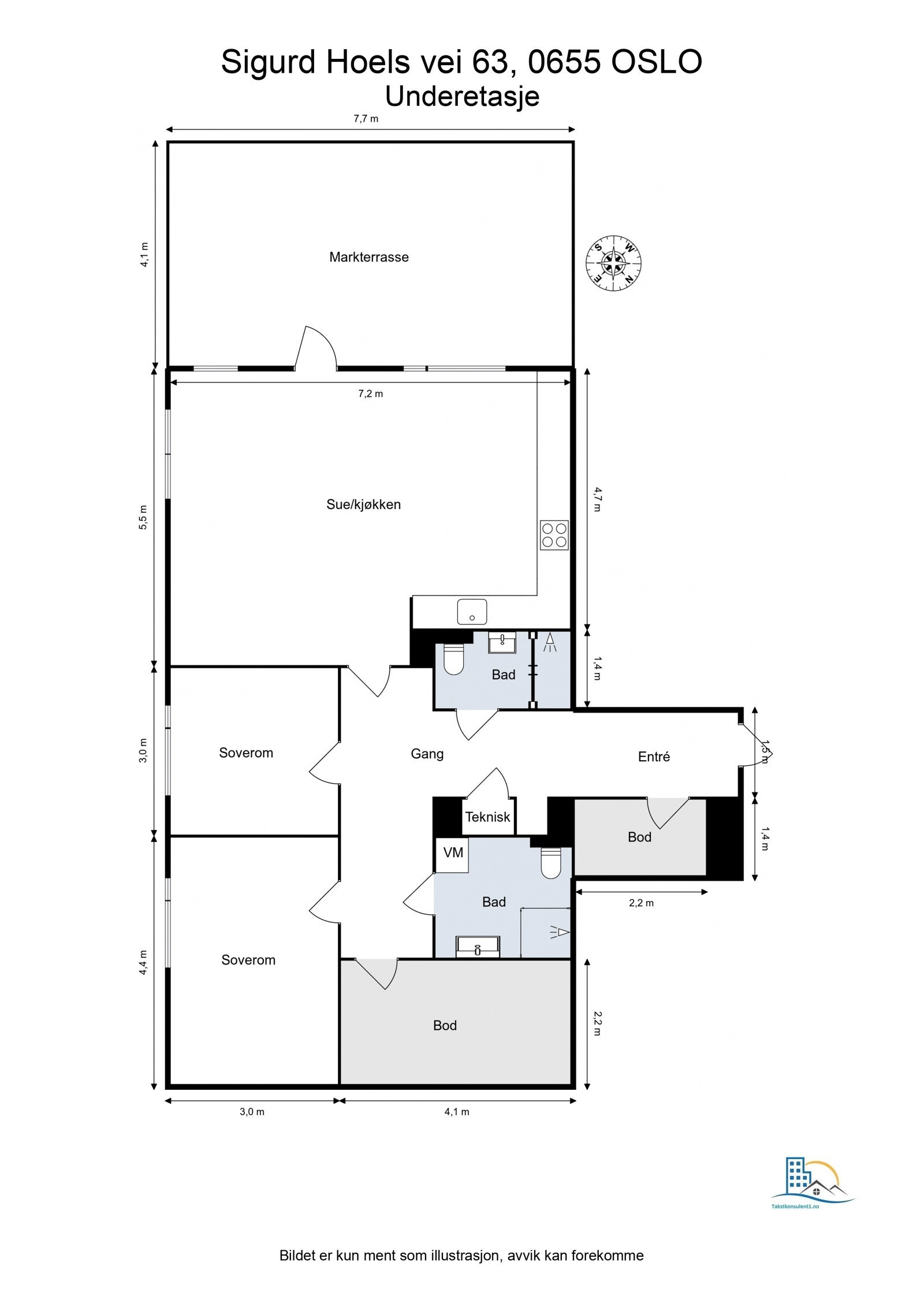 - Plantegning. Disponibel kjellerbod på ca. 6kvm og garasjeplass med el-lader - Galleribilde