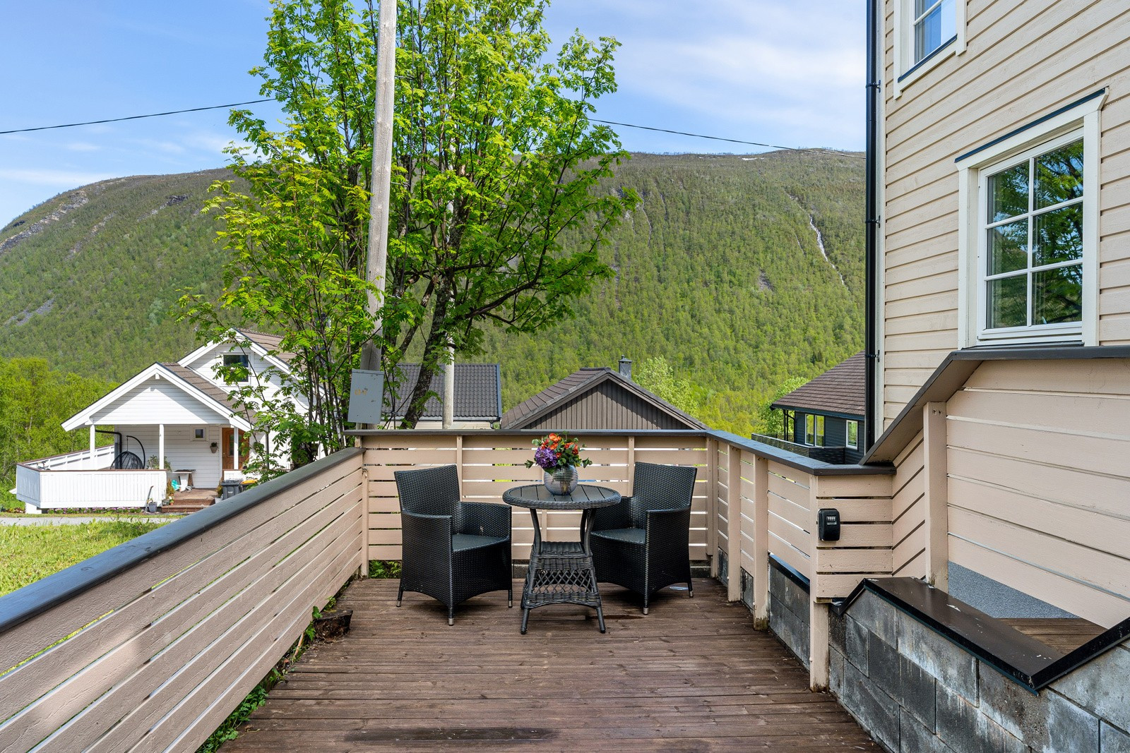 Trivelig terrasse.