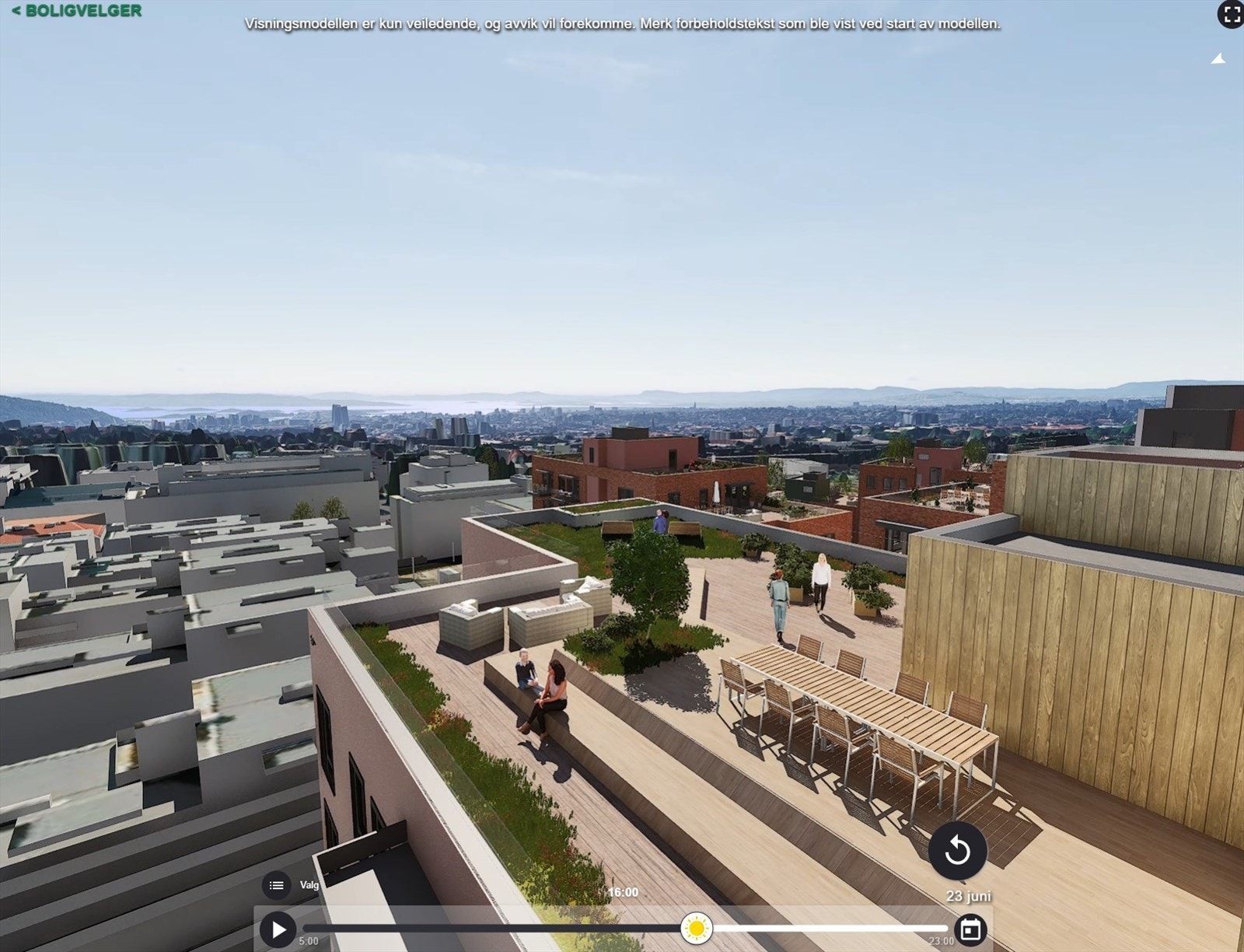 Illustrasjon av takterrassen i hus C. Galleribilde