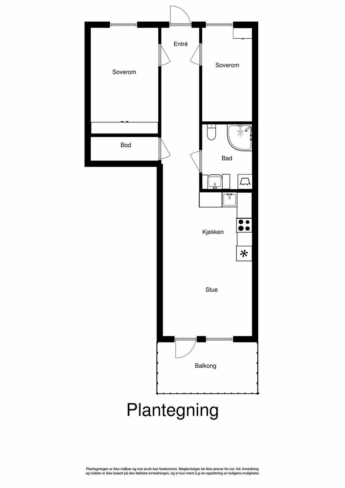 Plantegning 3. etasje med heis. I tillegg disponerer leiligheten garasjerom og bod på 18m² i felles garasjeanlegg. Galleribilde