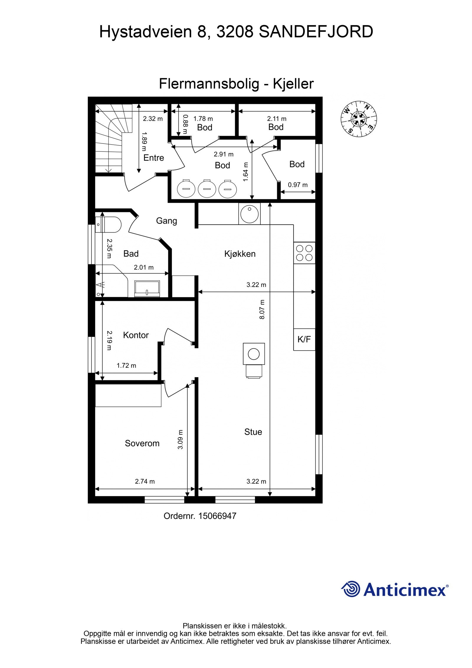 Plantegning kjelleretasje Galleribilde