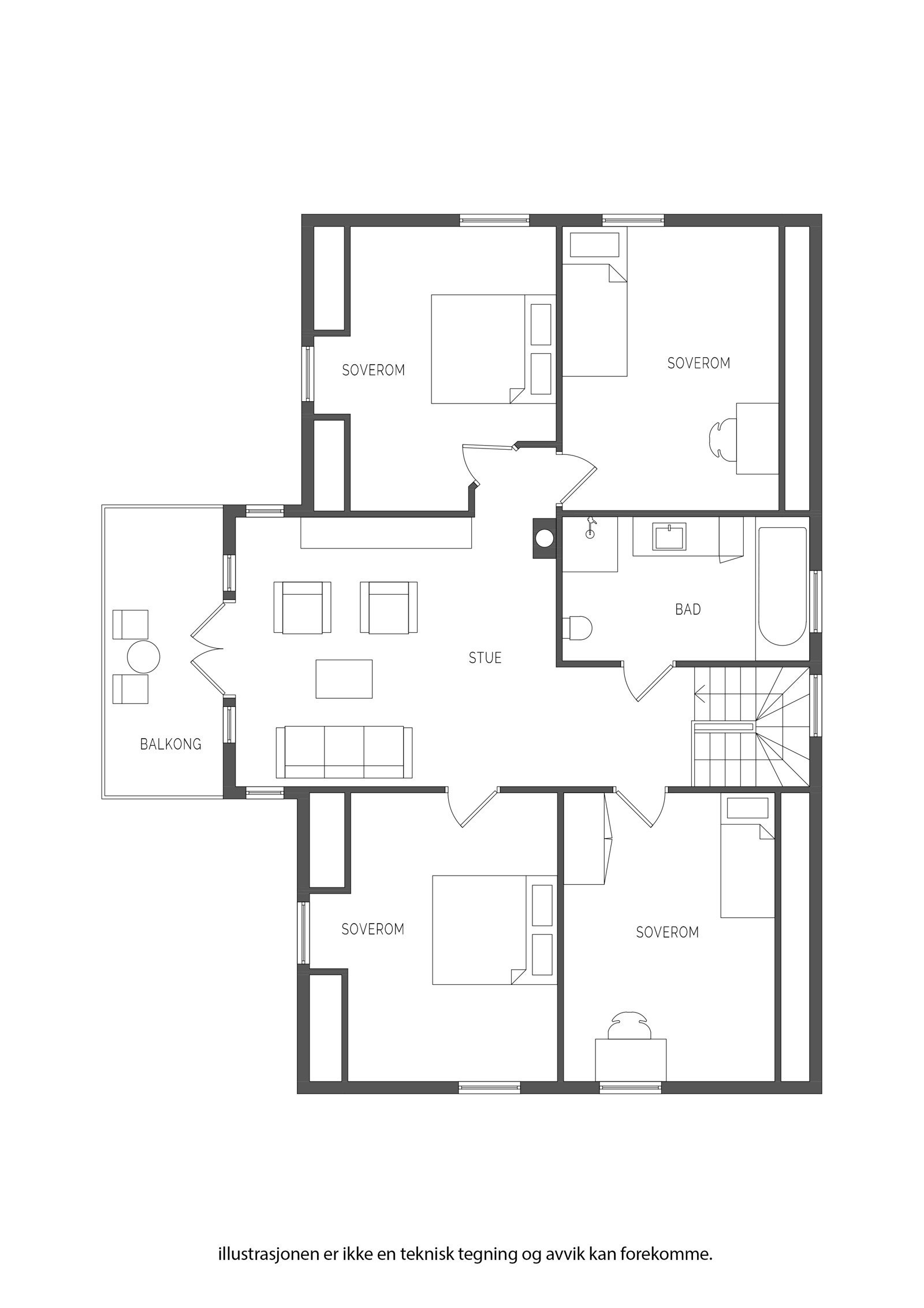 Planløsning for 2.etasje Galleribilde