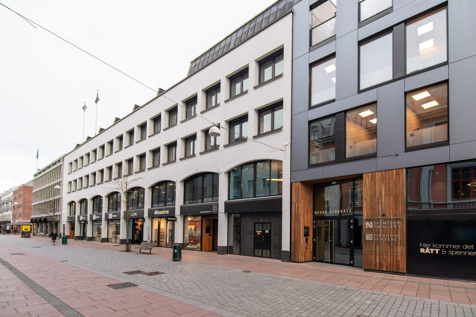 Fasaden fra gågaten Galleribilde