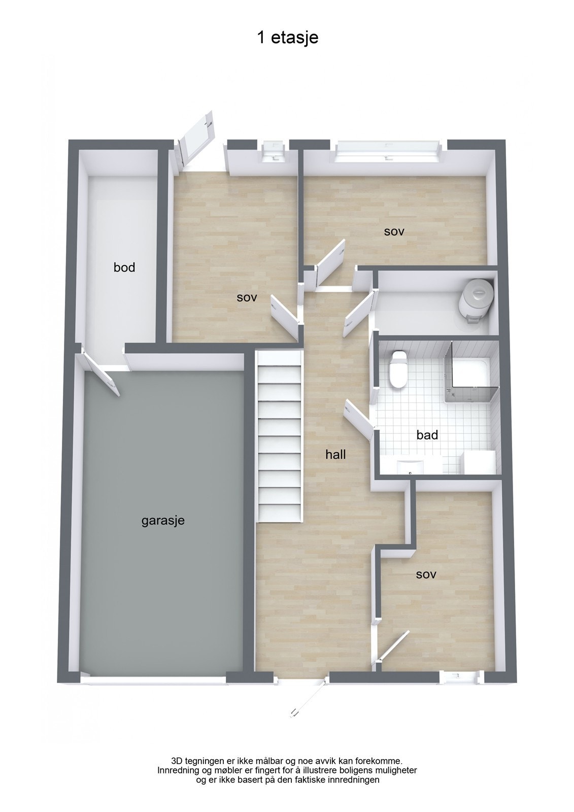 Plantegning 1 etg. Galleribilde