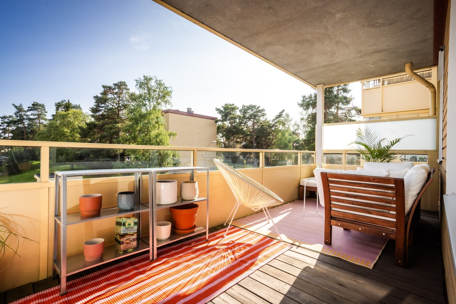 Stor sydvendt balkong på 11 kvm Galleribilde