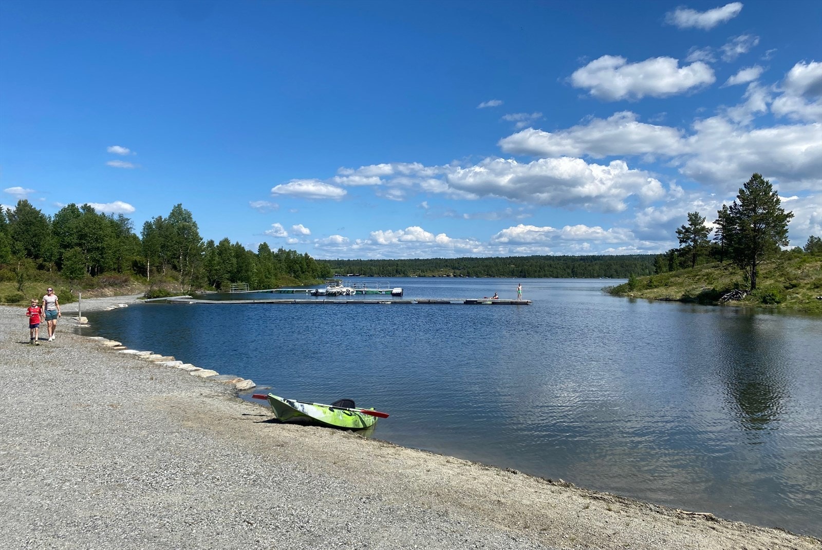 Vasskanten sommerstid. Flere hyggelige badestrender. Galleribilde