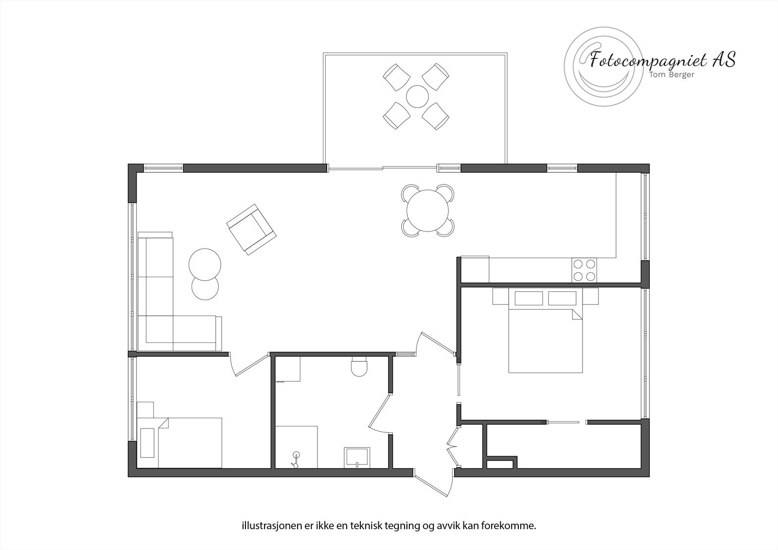 Plantegning over leiligheten Galleribilde