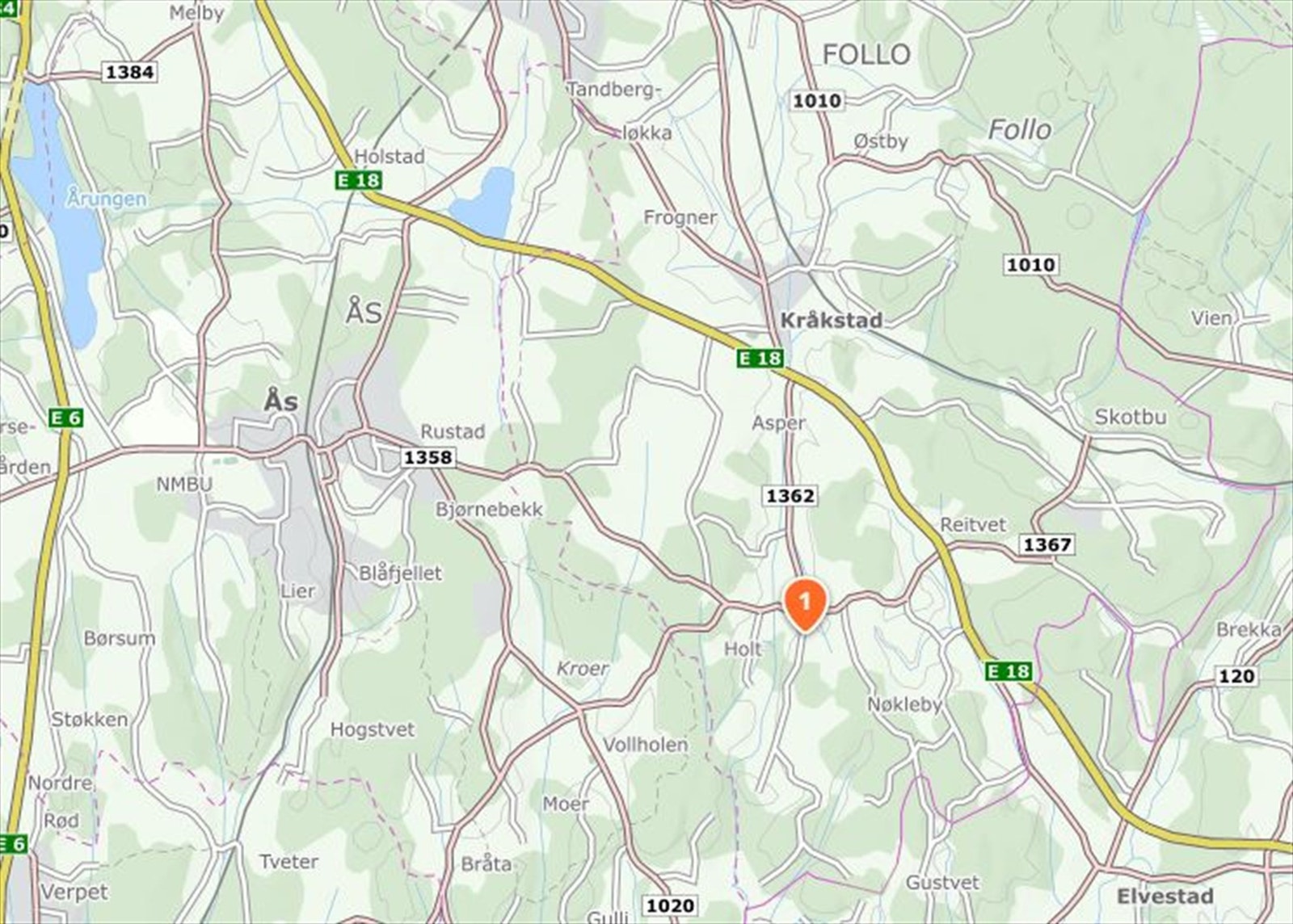 Flere hovedveier fører inn og ut til eiendommen Galleribilde