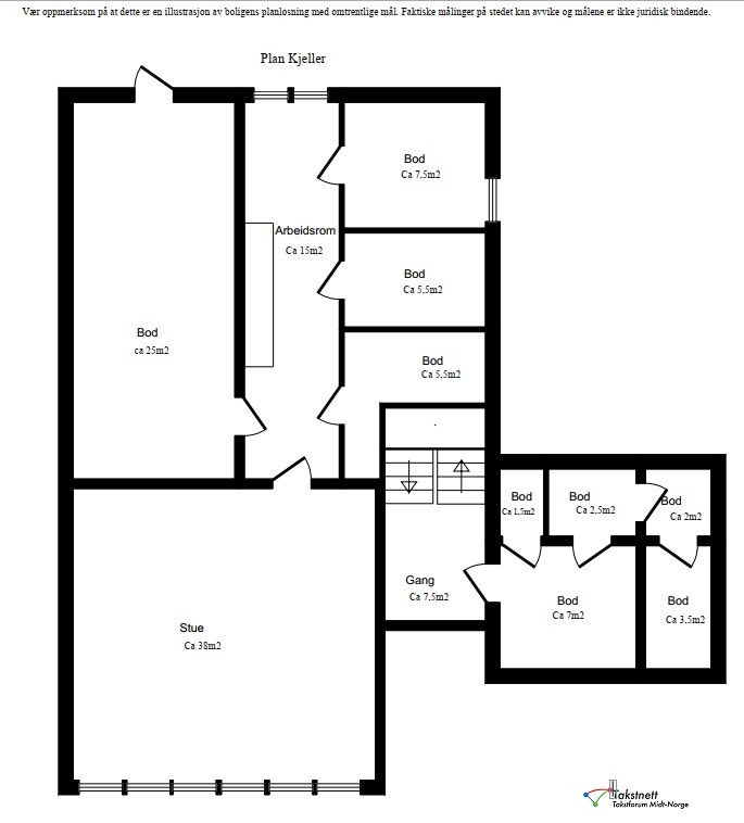 Planskisse kjeller Galleribilde