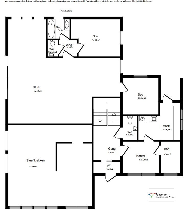 Planskisse 1.etg. Galleribilde