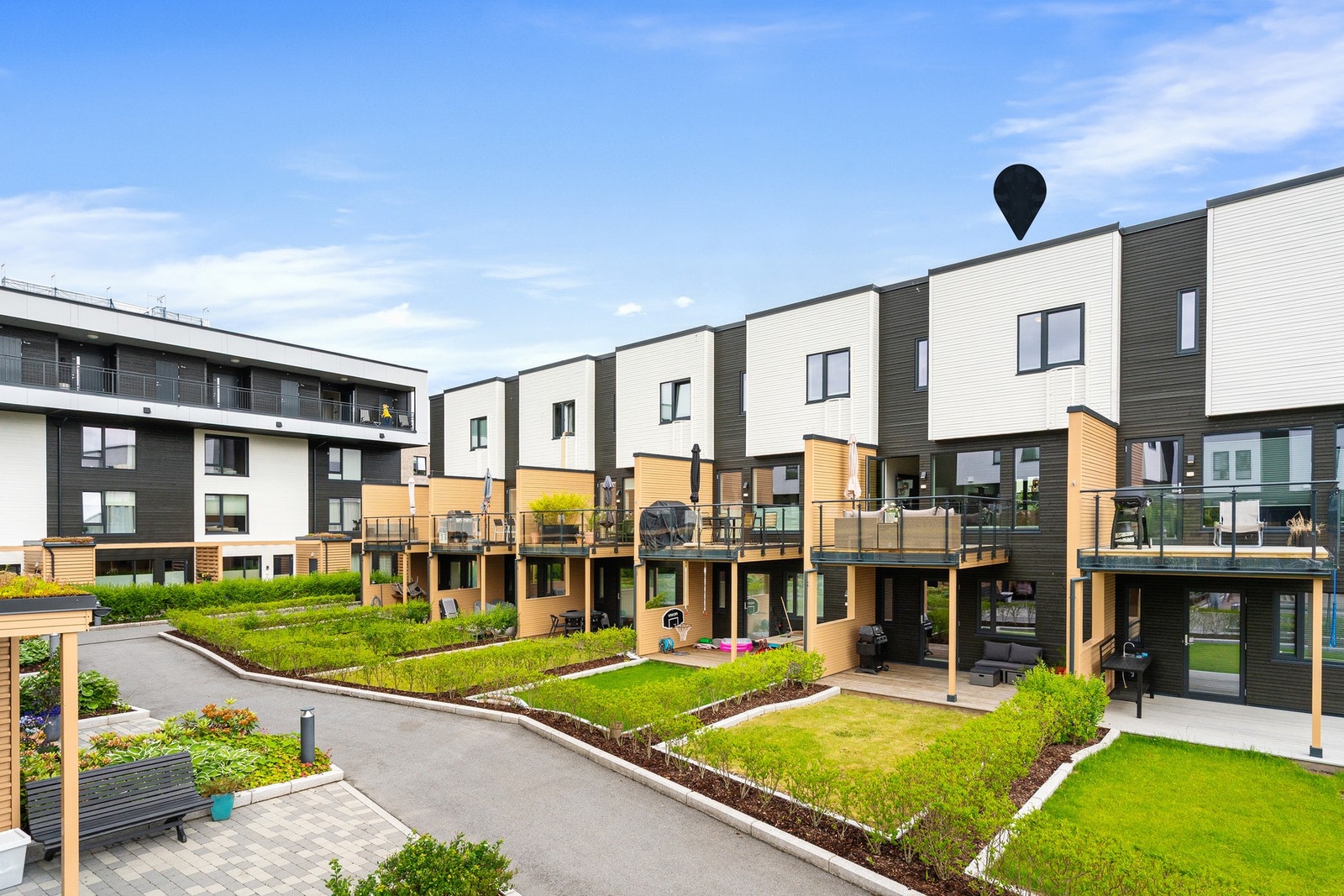 En lekkert rekkehus fra 2020. Galleribilde