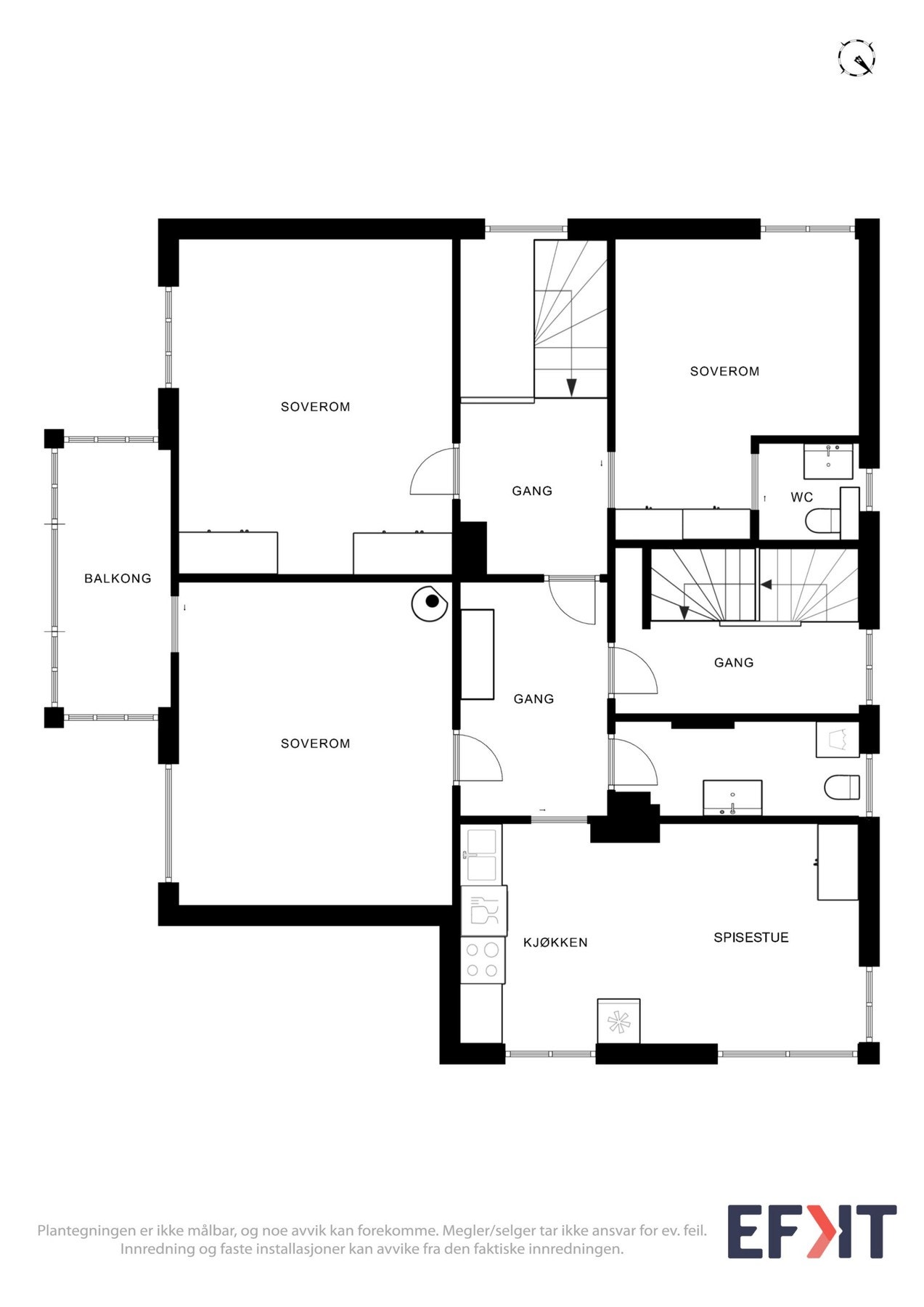 Planløsning andreetasje. Galleribilde