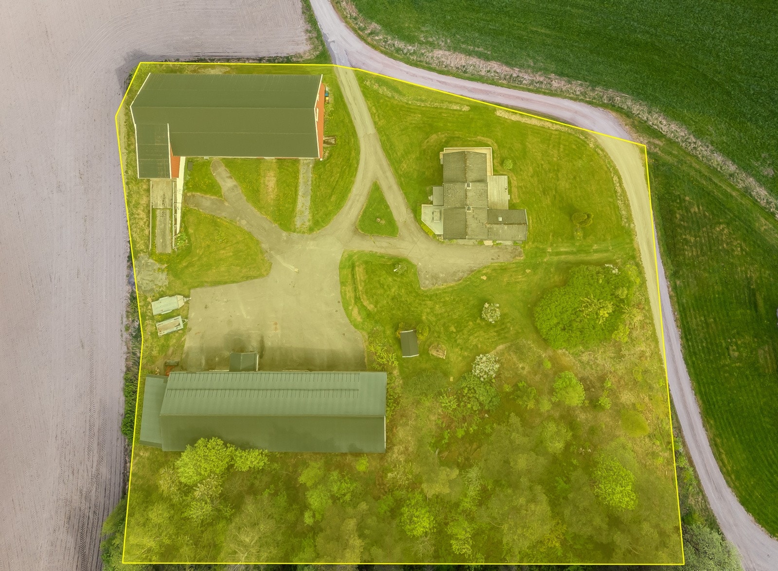 Omtrentlige grenser markert, sett ovenfra (forbehold om noe unøyaktghet) Galleribilde