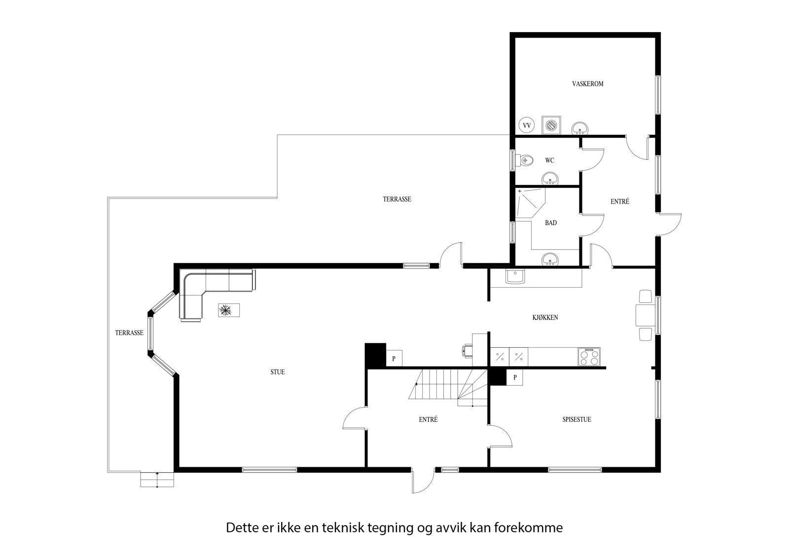 Planløsning for hovedetasjen Galleribilde