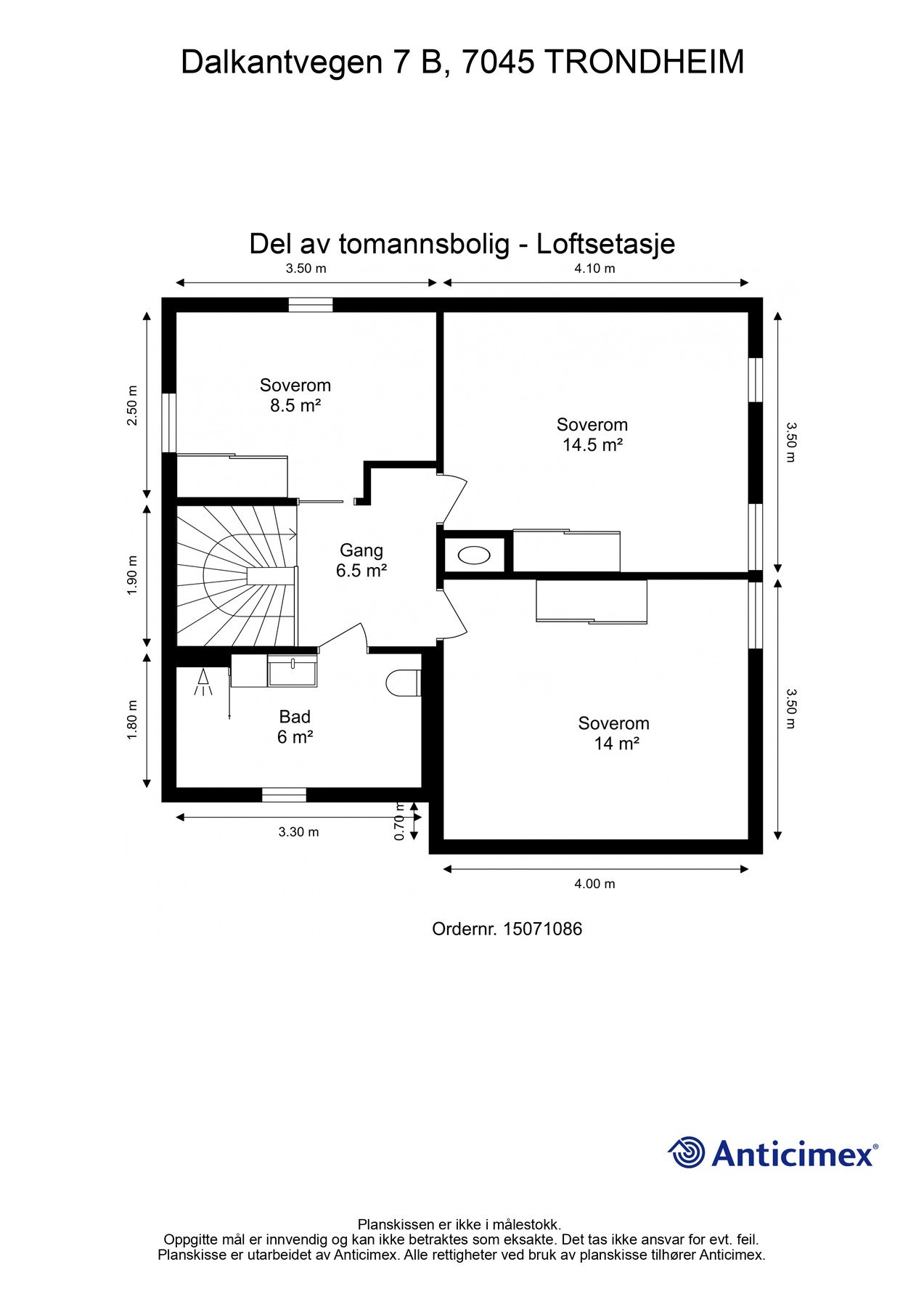 Plantegning - Loftsetasje Galleribilde