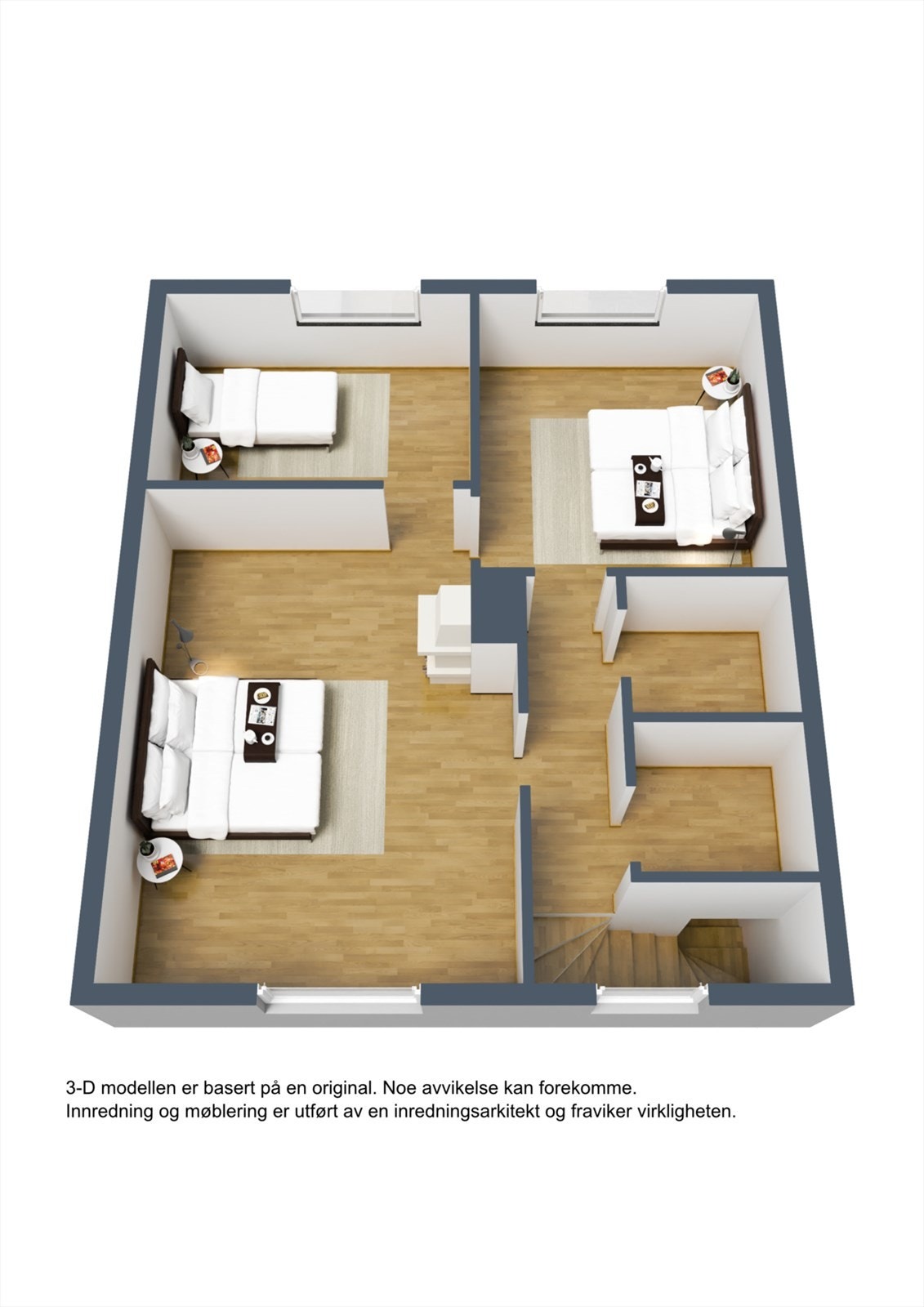 3D skisse 2. etasje Galleribilde
