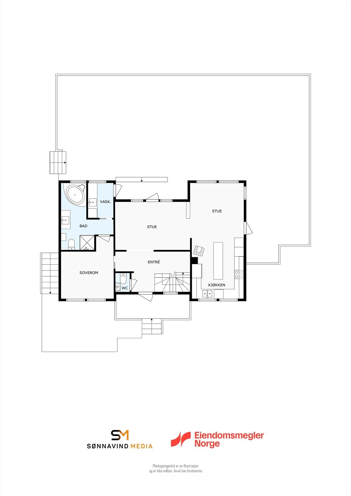 Plantegning 1. etasje Galleribilde