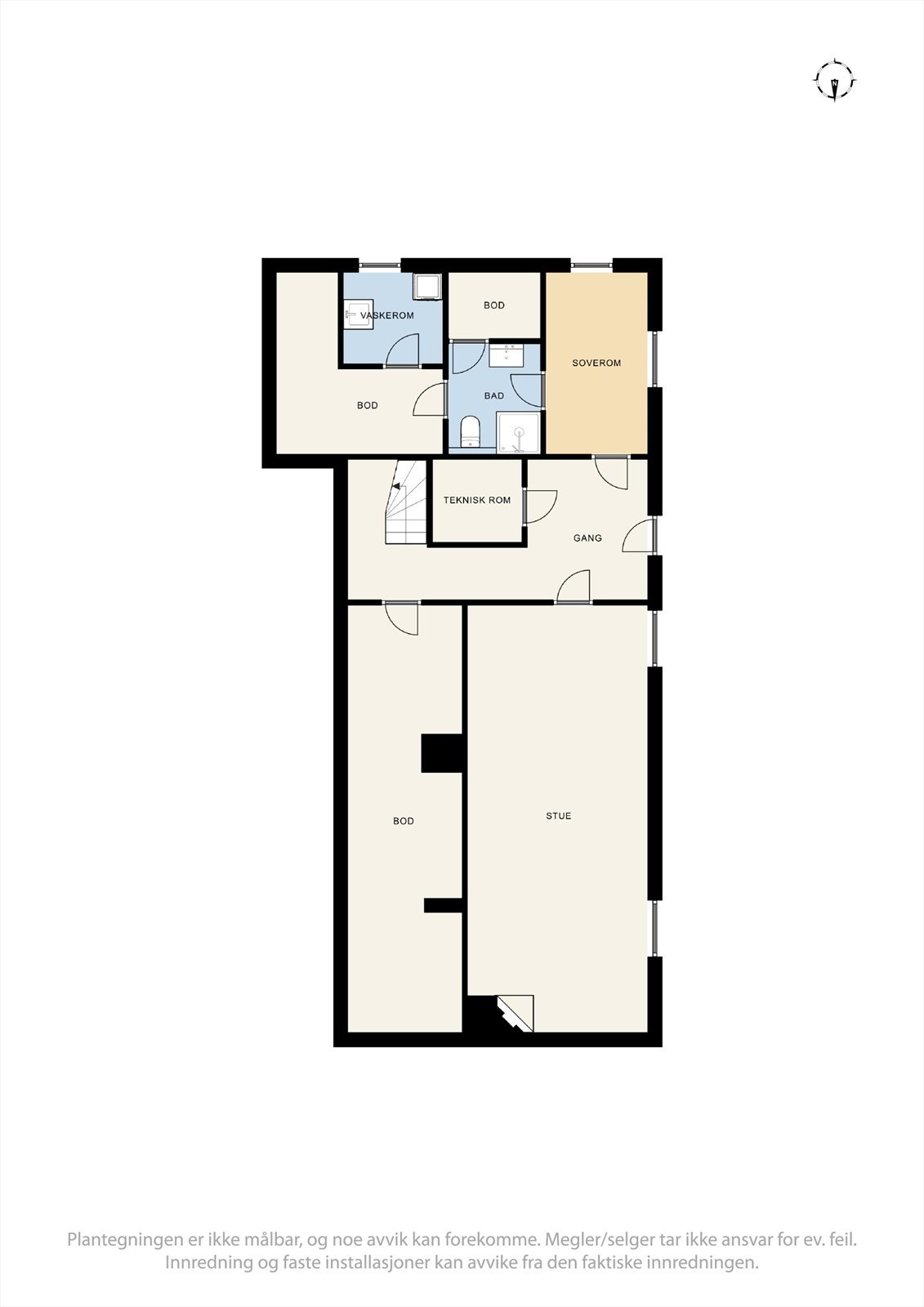 Plantegning kjeller: byr på mange muligheter for ulik planløsning. Galleribilde