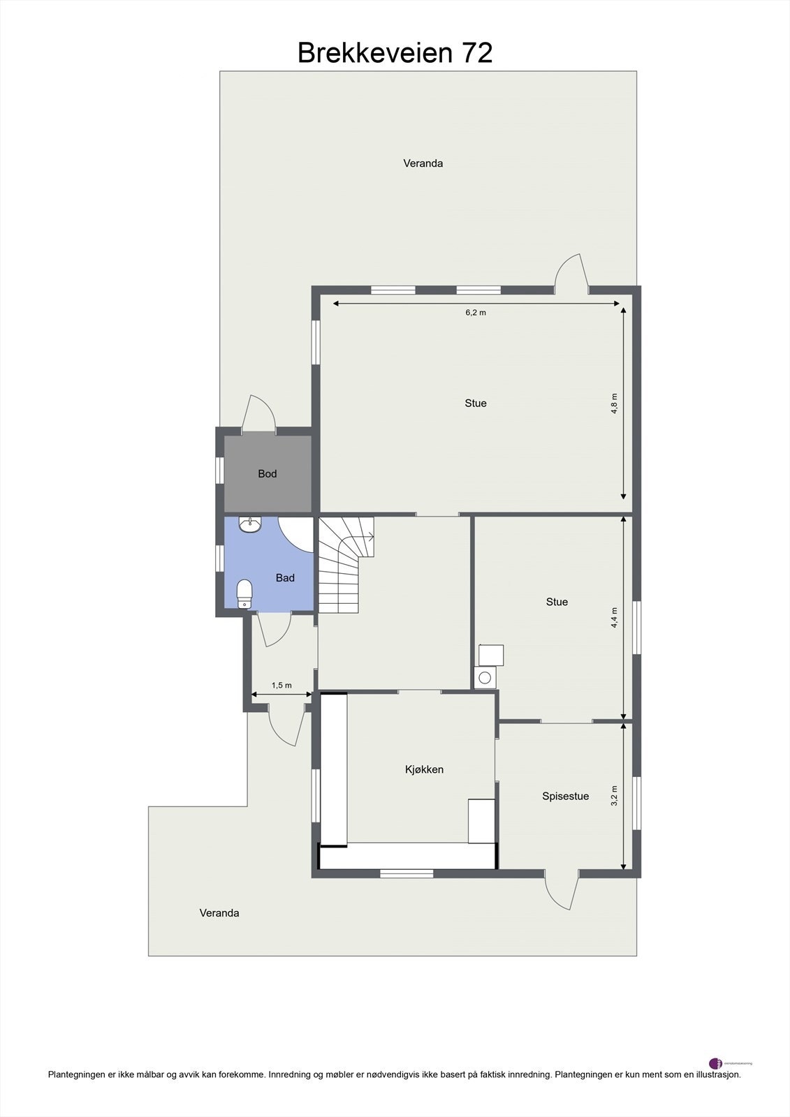 Plantegning 1. etasje Galleribilde