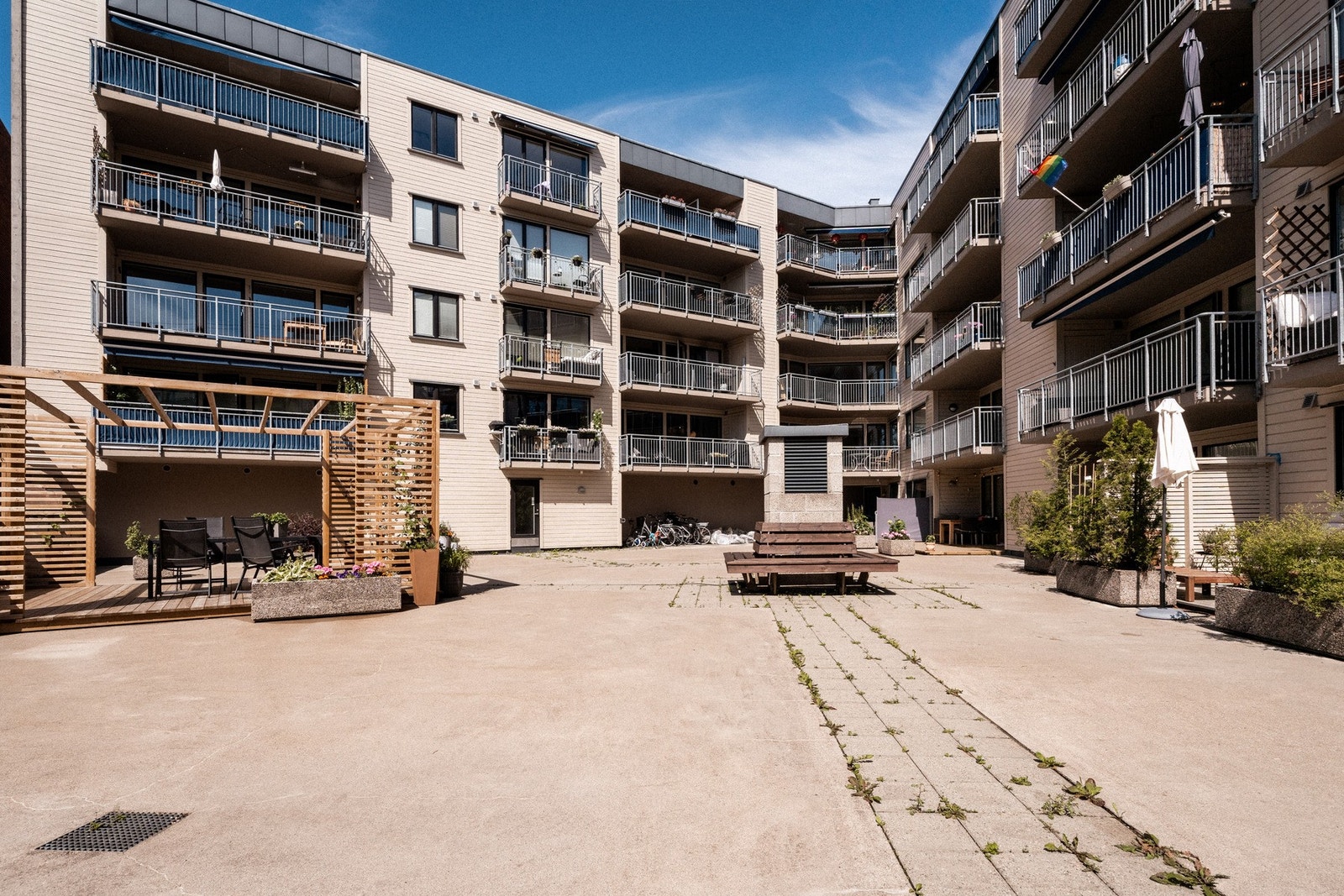 Sameiet har også en stor, felles takterrasse med gode solforhold og fantastisk utsikt over byen. Galleribilde