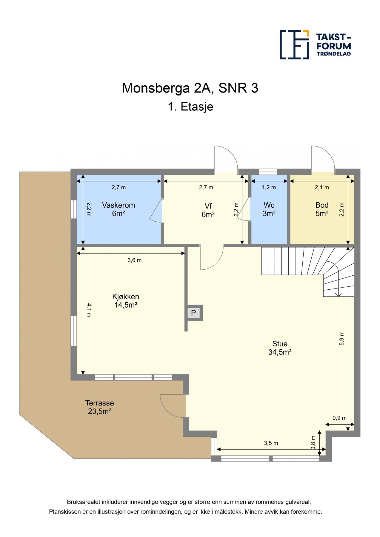 Planskisse hovedetasje. Galleribilde