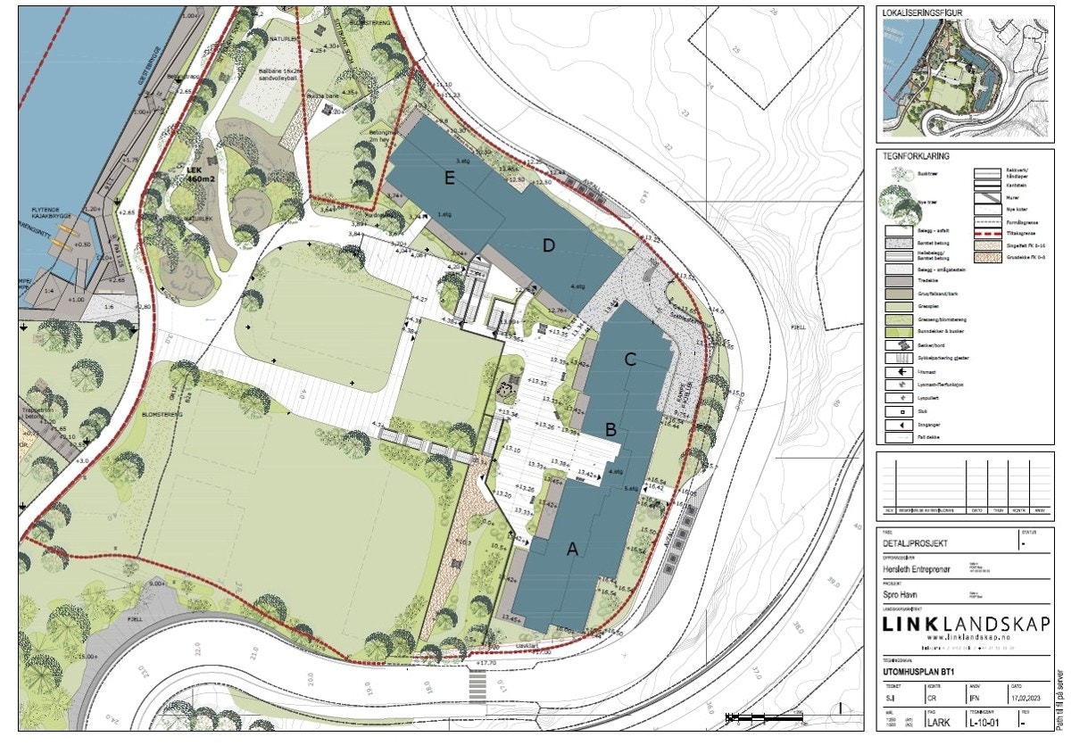 På sikt kan det potensielt bli et miljø med hyggelig uteservering, restaurant, en marina med kiosk og dagligvarer, en plass til både lek- og treningspark, samt en flott sandvolleyballbane. Galleribilde