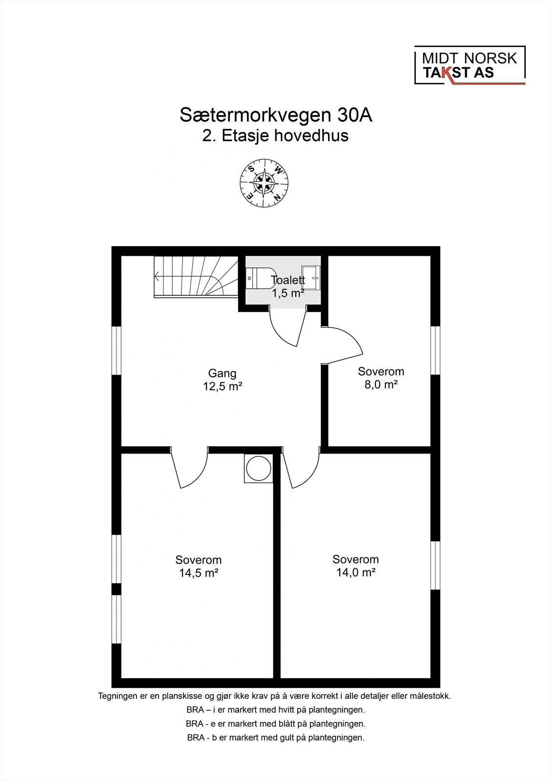 Våningshuset - Planskisse 2. etasje Galleribilde