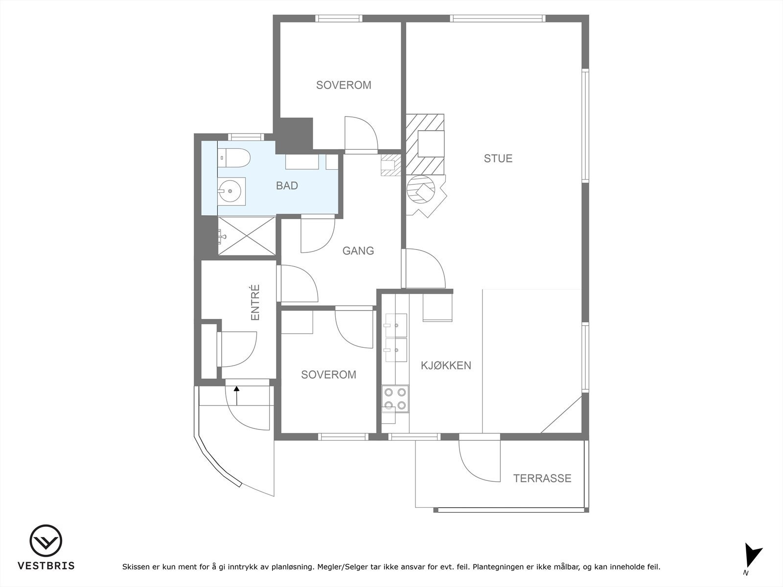 Plantegning hytte Galleribilde