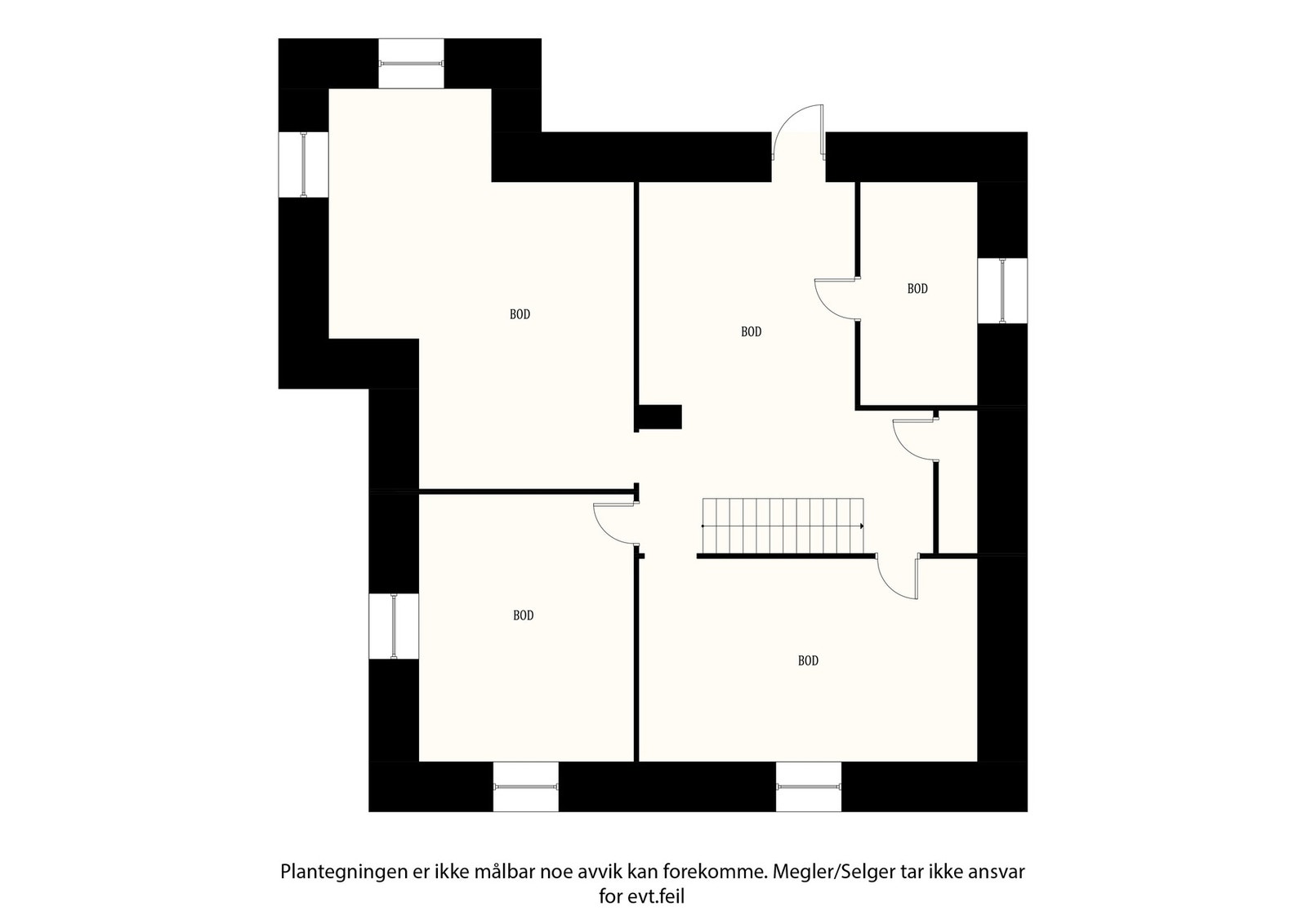 Planskisse kjeller: Stue, kjellerrom og boder. Galleribilde
