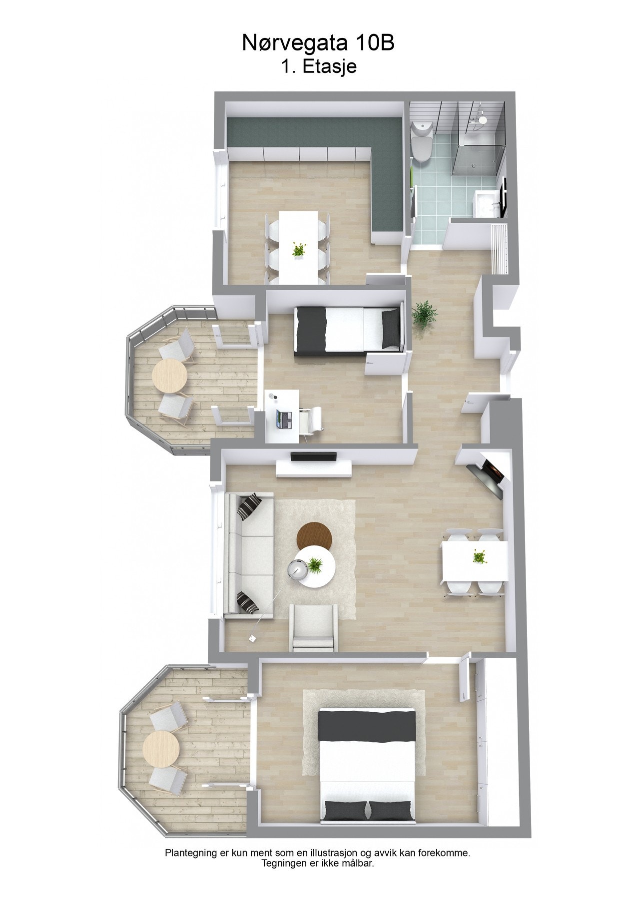 Plantegning (3D). Galleribilde