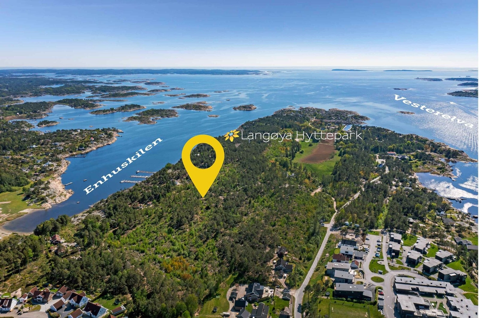 Hyttefeltet er fint beliggende på Langøya utenfor Fredrikstad Galleribilde