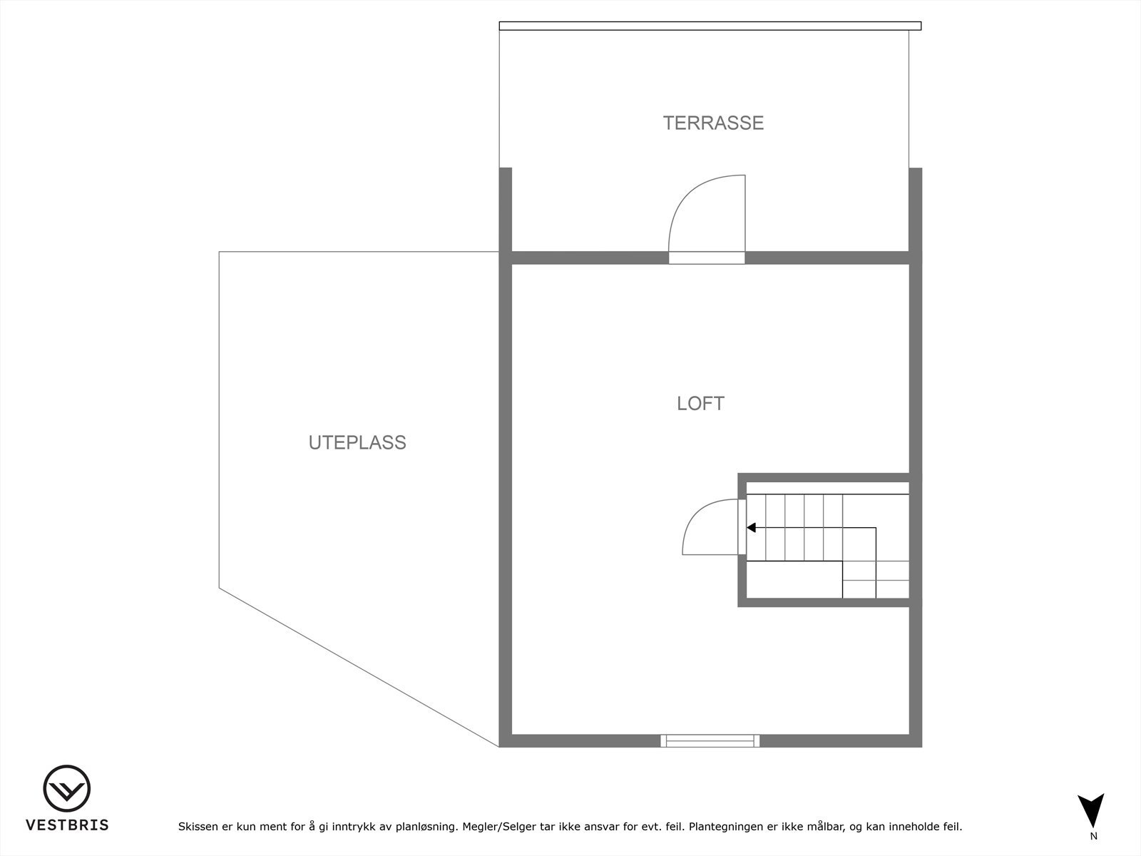 Plantegning loftsetasje Galleribilde