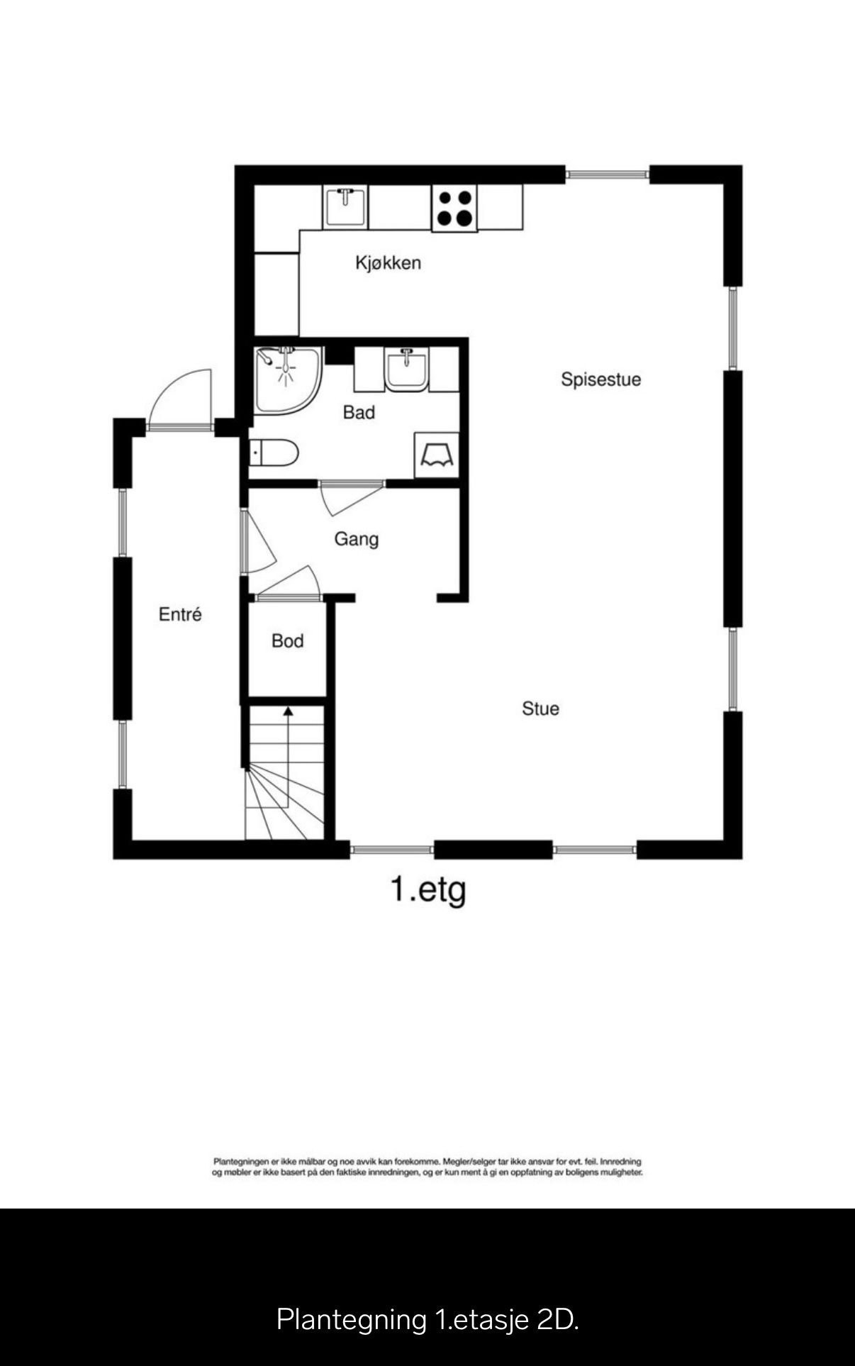 Plantegning 1 etg Galleribilde