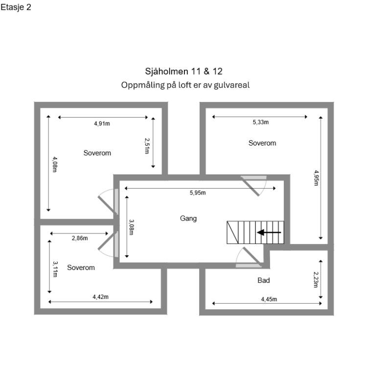 Planskisse loft. Galleribilde