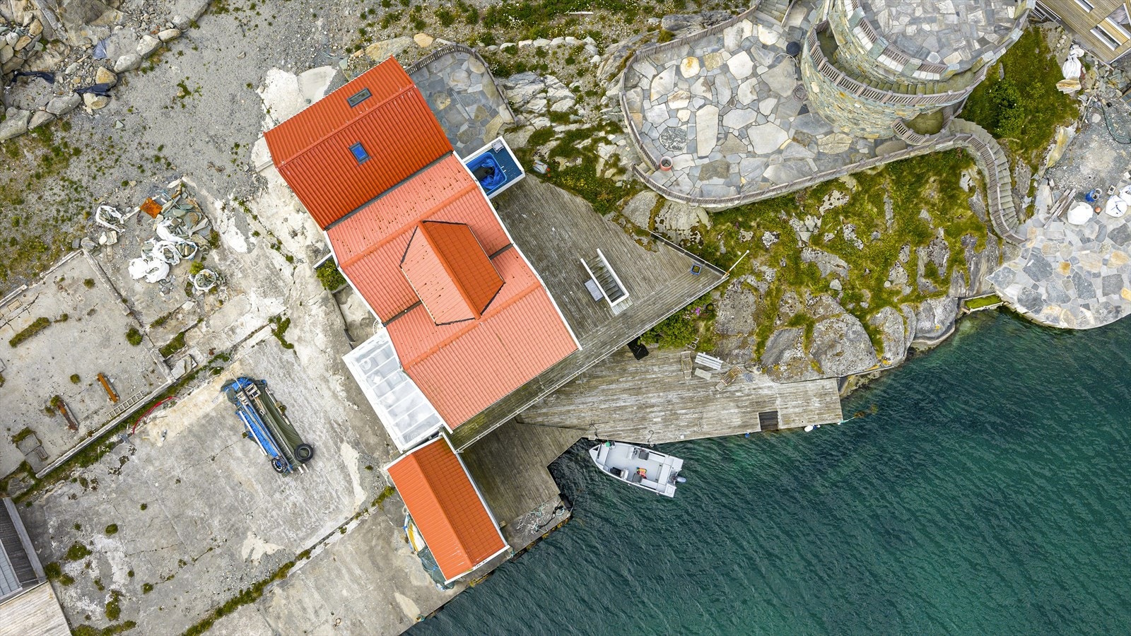 Eiendommen sett fra fugleperspektiv. Galleribilde