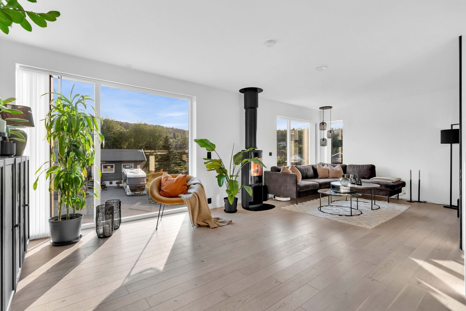 Store vinduer i tre himmelretninger sørger for unik, naturlig lyssetting. Galleribilde